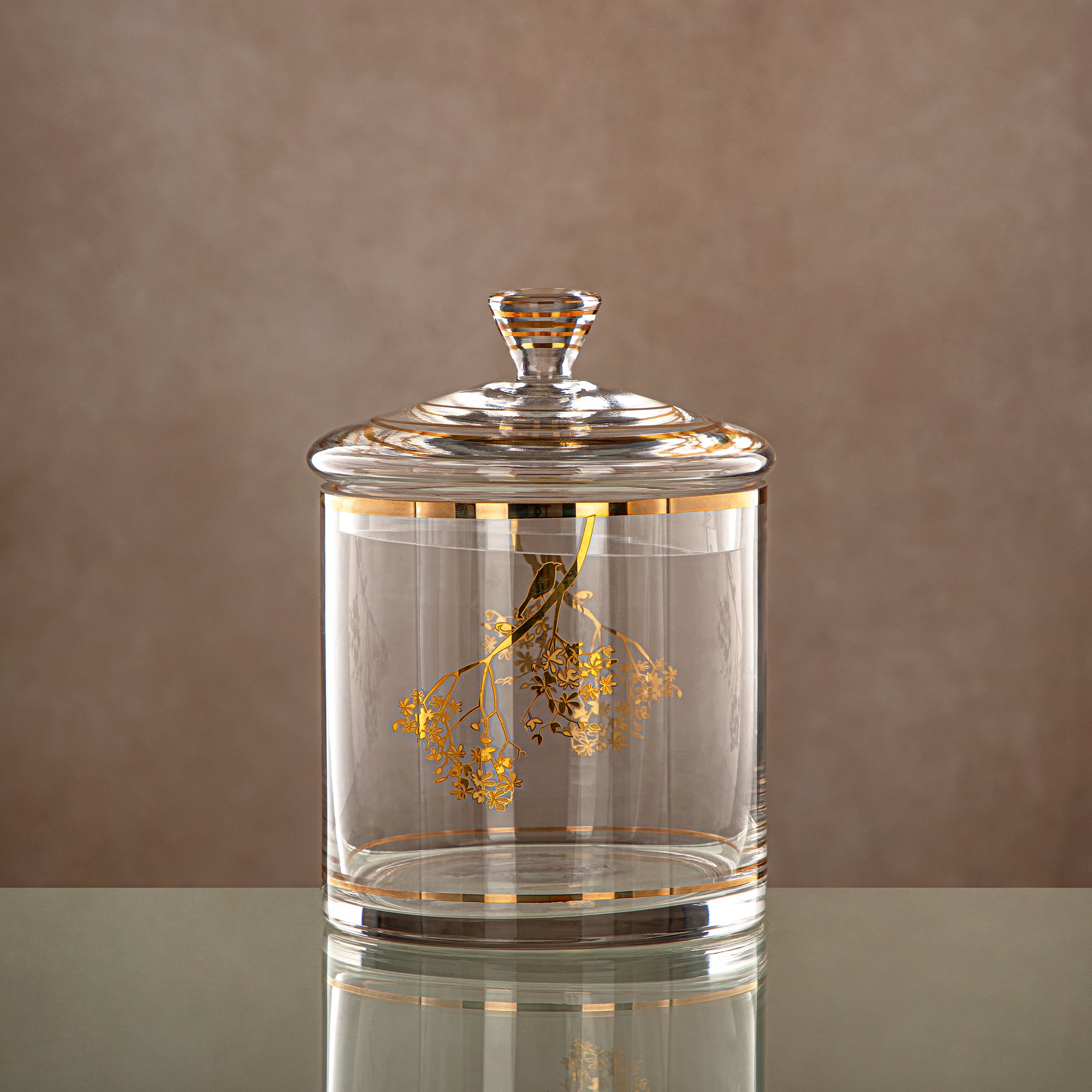 صحن حلوى المرجان شفاف وذهبي 900ML (0194T-XQZT-GLD) التجمعات، المناسبات الخاصة، رمضان، العيد