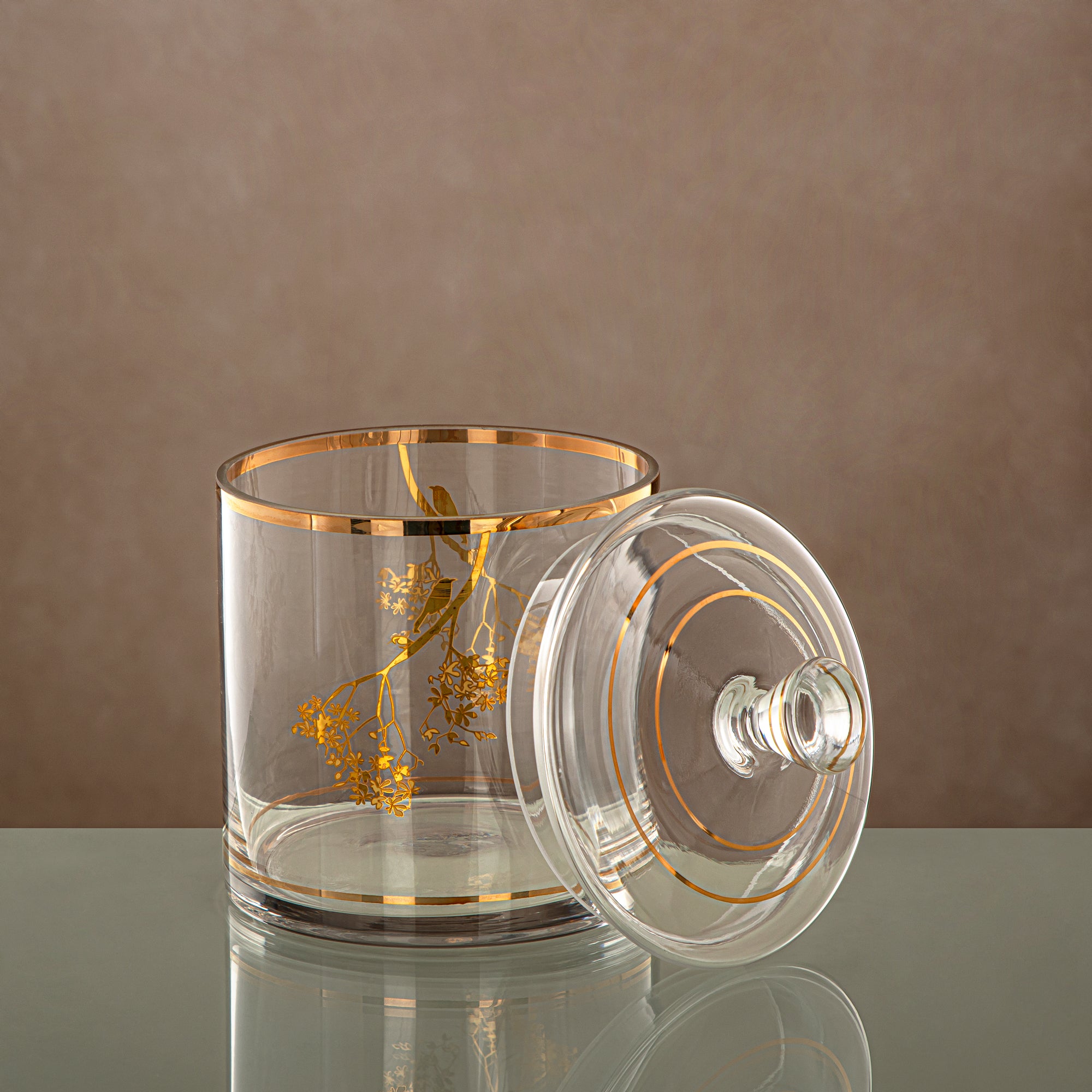 صحن حلوى المرجان شفاف وذهبي 900ML (0194T-XQZT-GLD) التجمعات، المناسبات الخاصة، رمضان، العيد