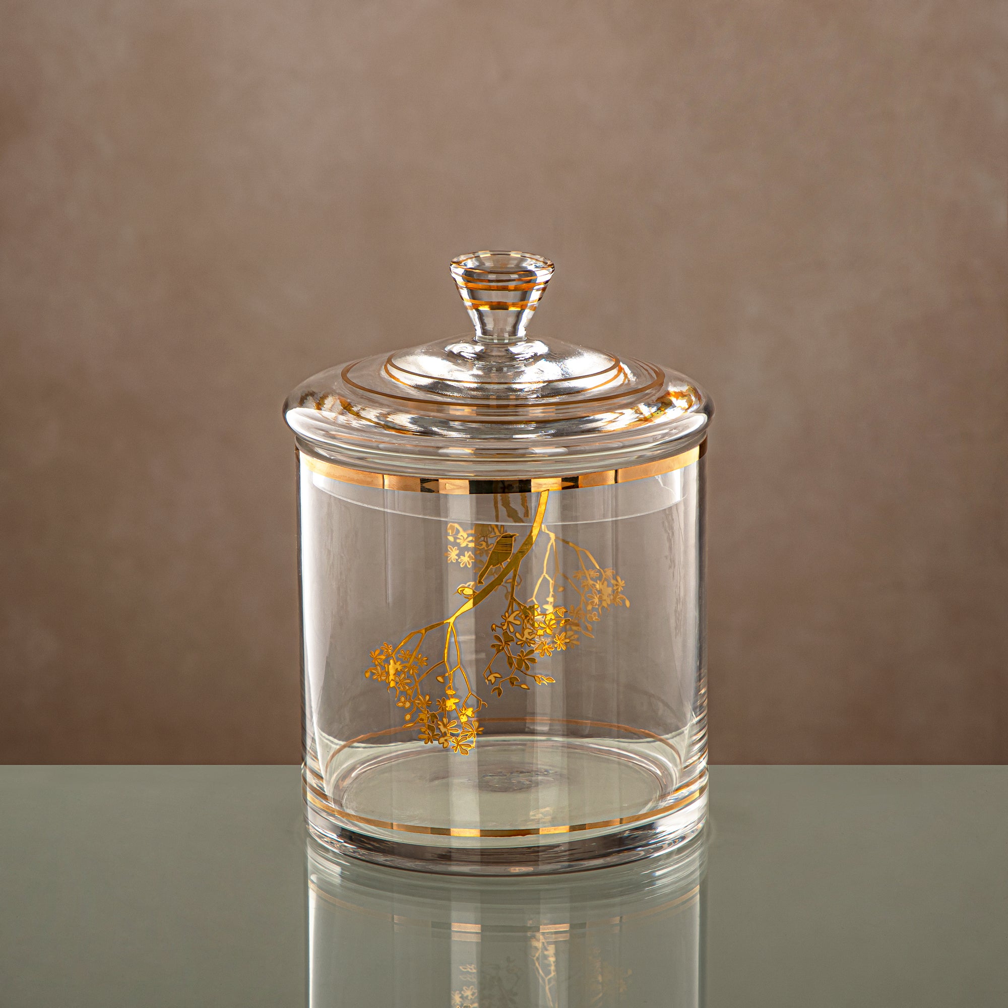 وعاء حلوى المرجان شفاف وذهبي 900ML (0194T-XQZT-GLD) التجمعات، المناسبات الخاصة، رمضان، العيد