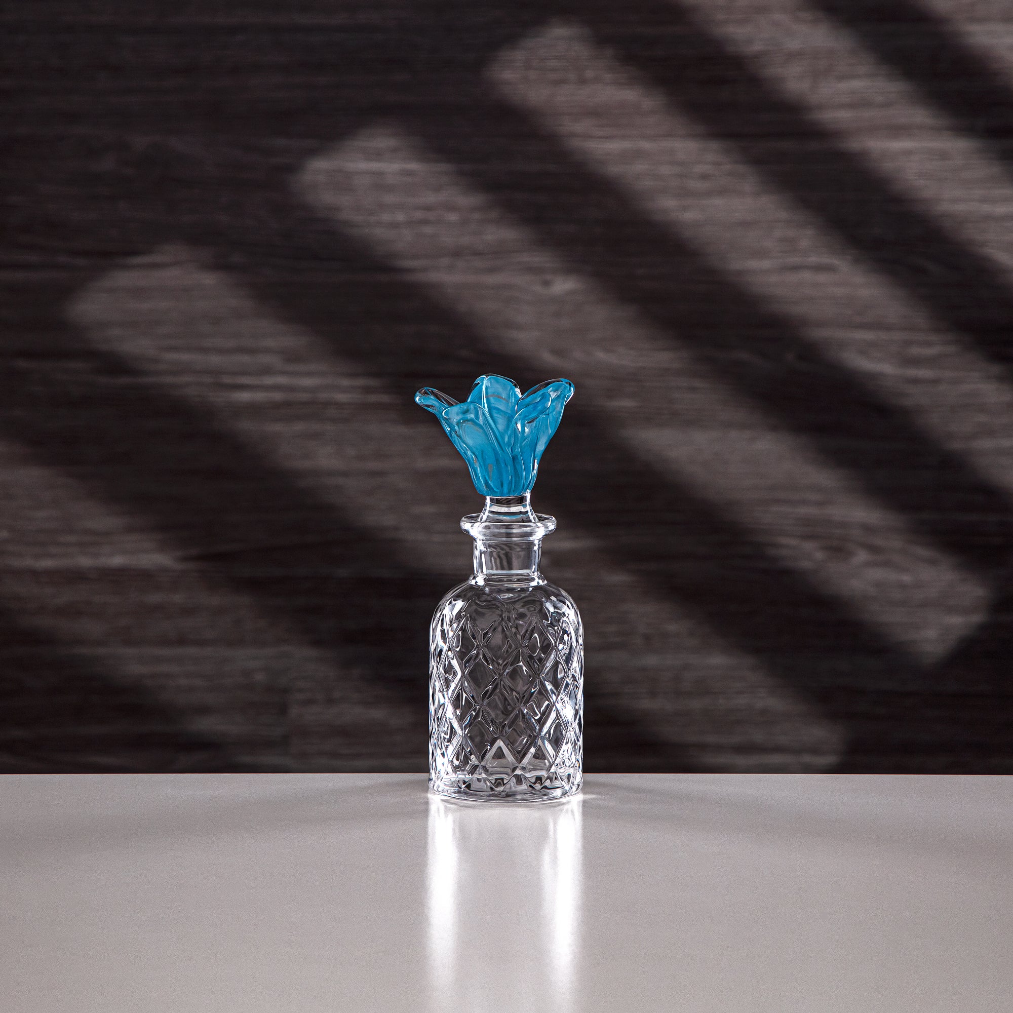 Almarjan Perfume Bottle Clear with Blue Flower