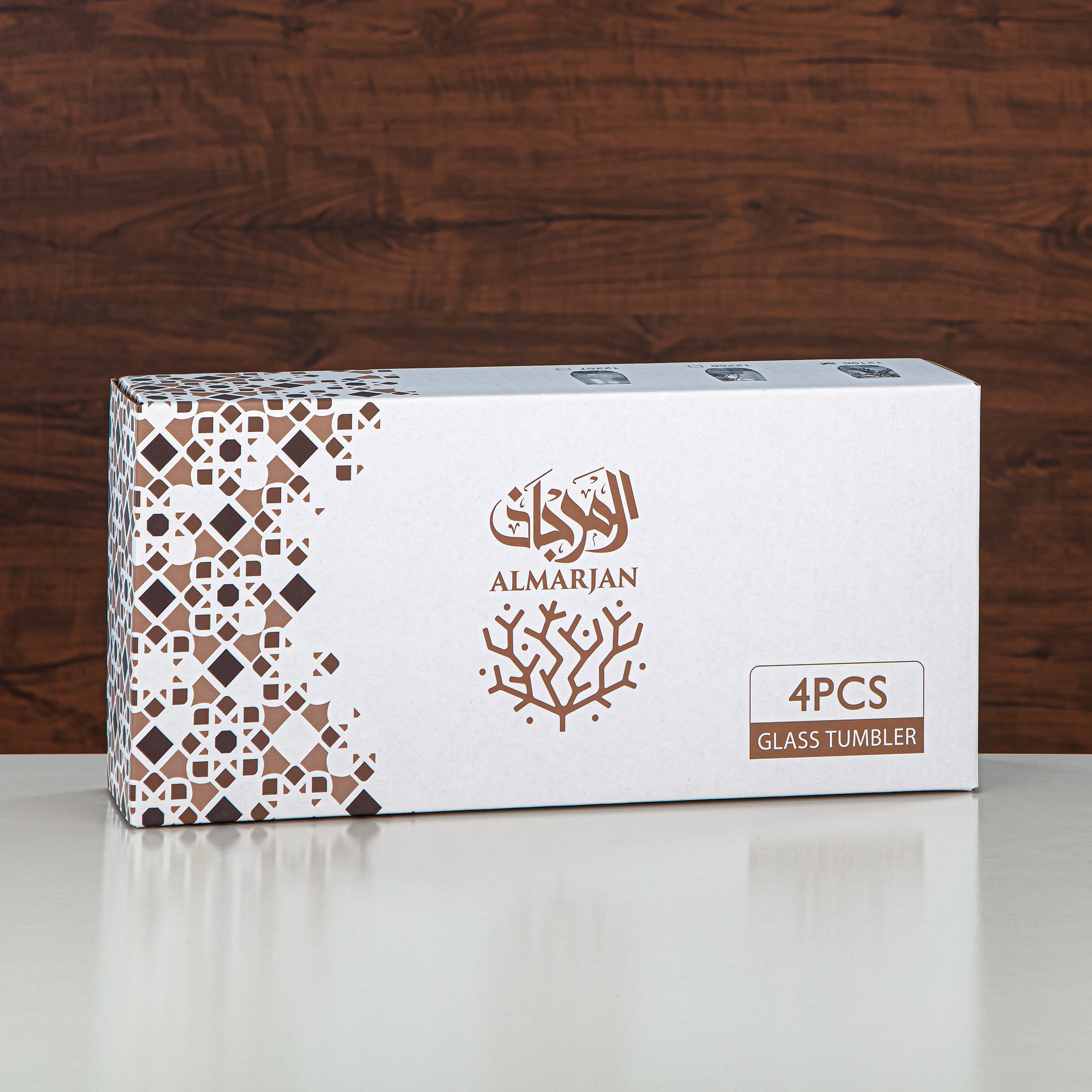 Almarjan Floral Glass Tumbler Set Printed Glass 4 Pieces (8233-5-12256) – Elegant Everyday Serveware