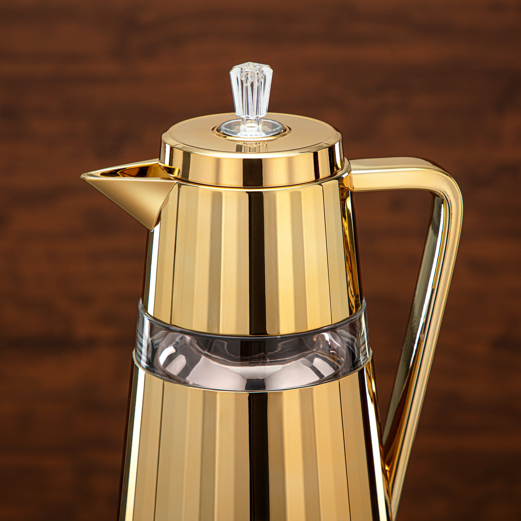 Almarjan 2 Pieces Vacuum Flask Set Gold & Transparent - C77-GA