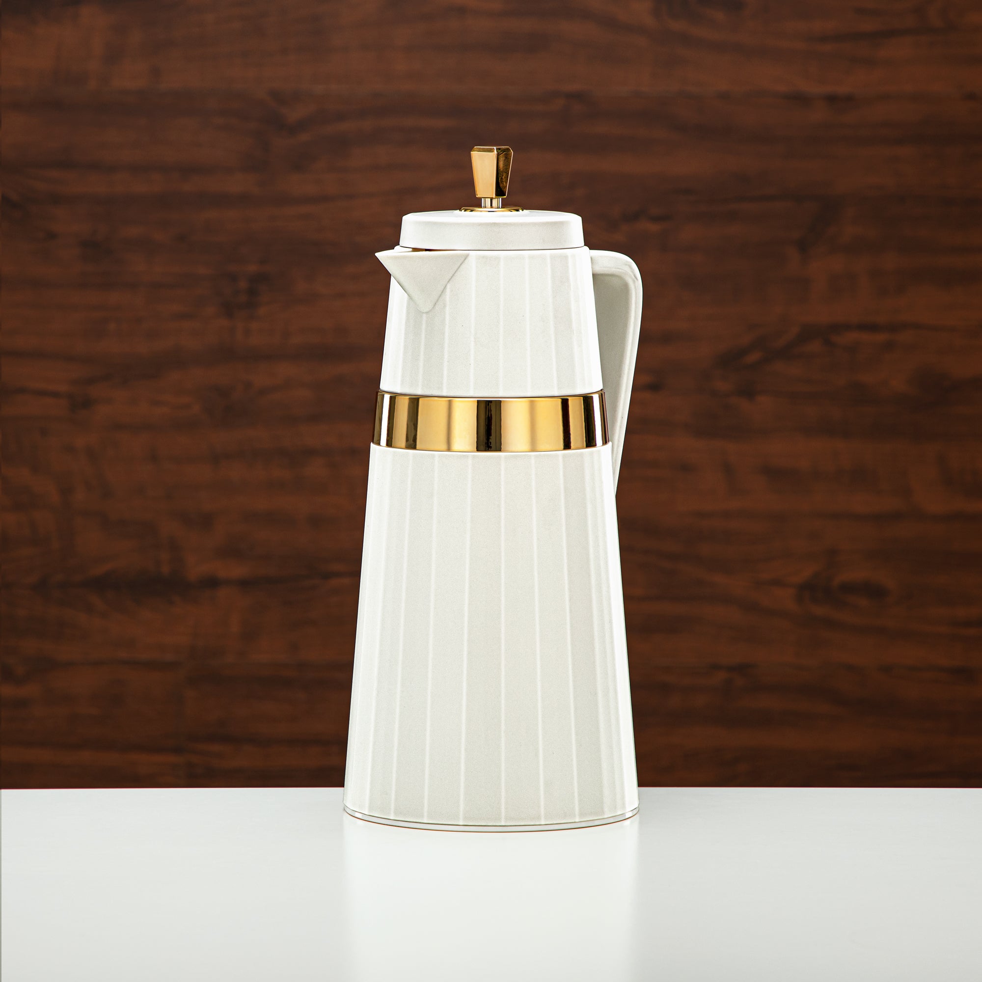 المرجان طقم ترامس قطعتان لون عاجي وذهبي - C77-IG