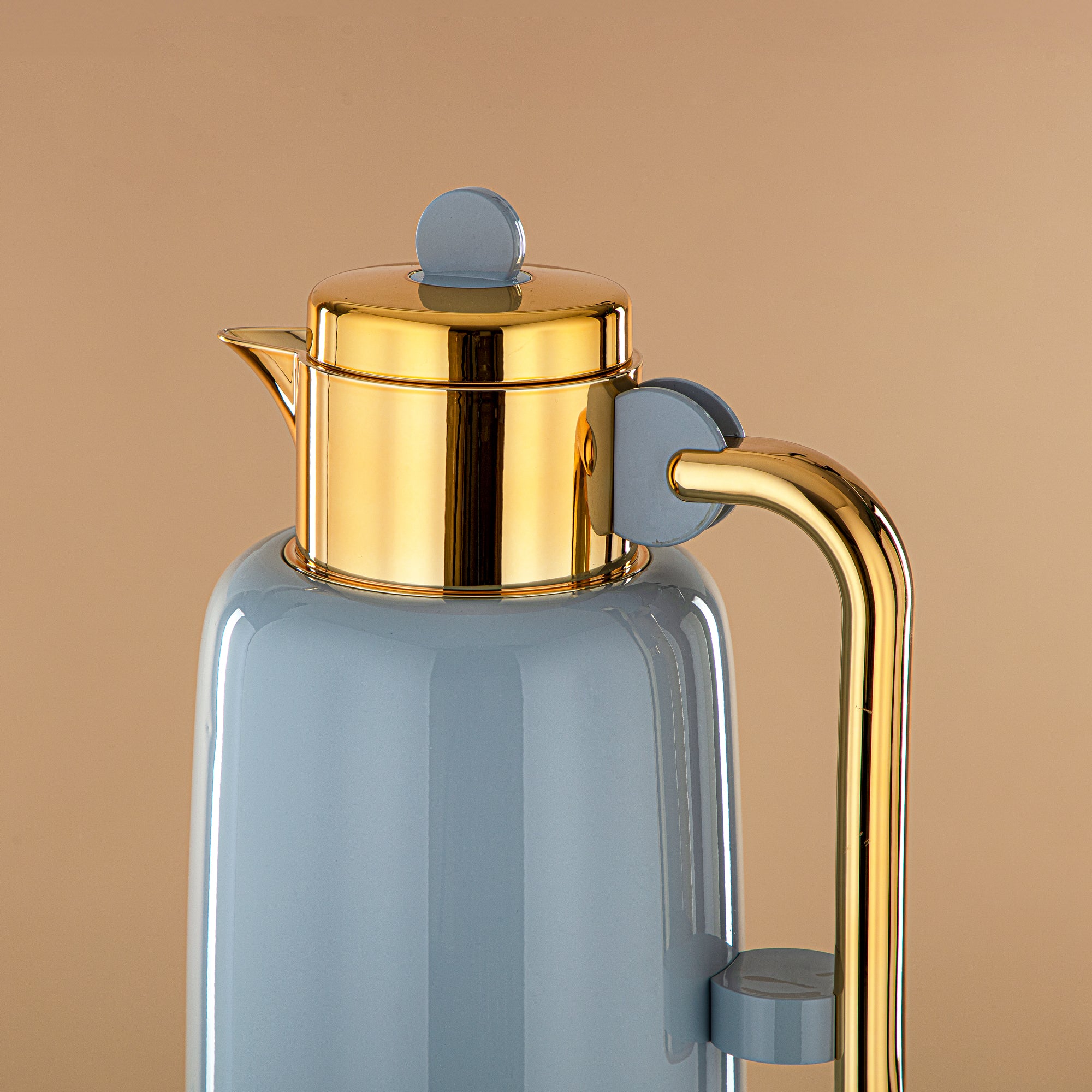 ألمرجان طقم ترامس - 0.7 لتر + 1 لتر، أزرق فاتح وذهبي (FG808-070/100 HB/G) - لتقديم الشاي والقهوة