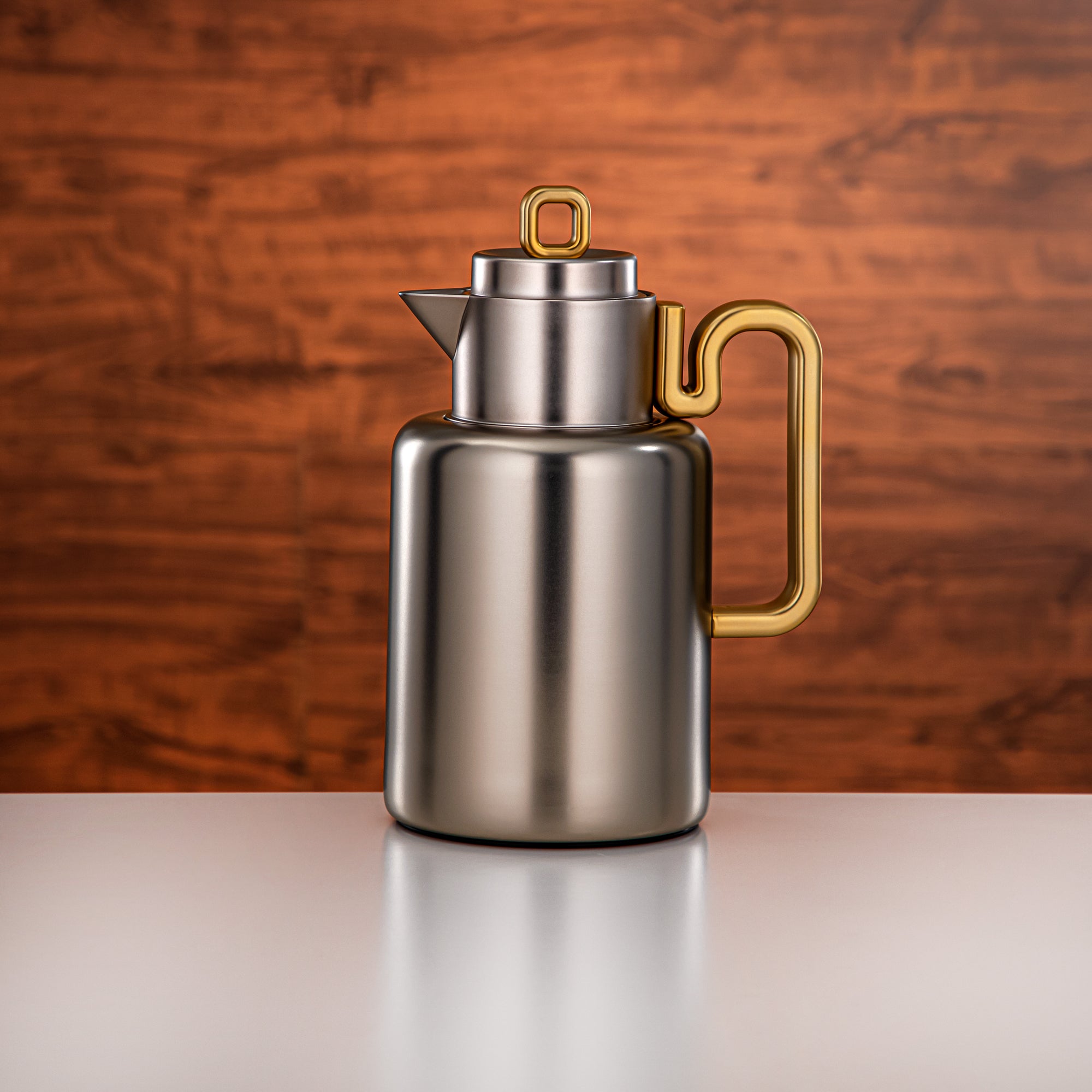 Almarjan Vacuum flask Set 0.5 liter + 1 liter Matt nickel & matt gold (FG815-050/100 MNI/MG)