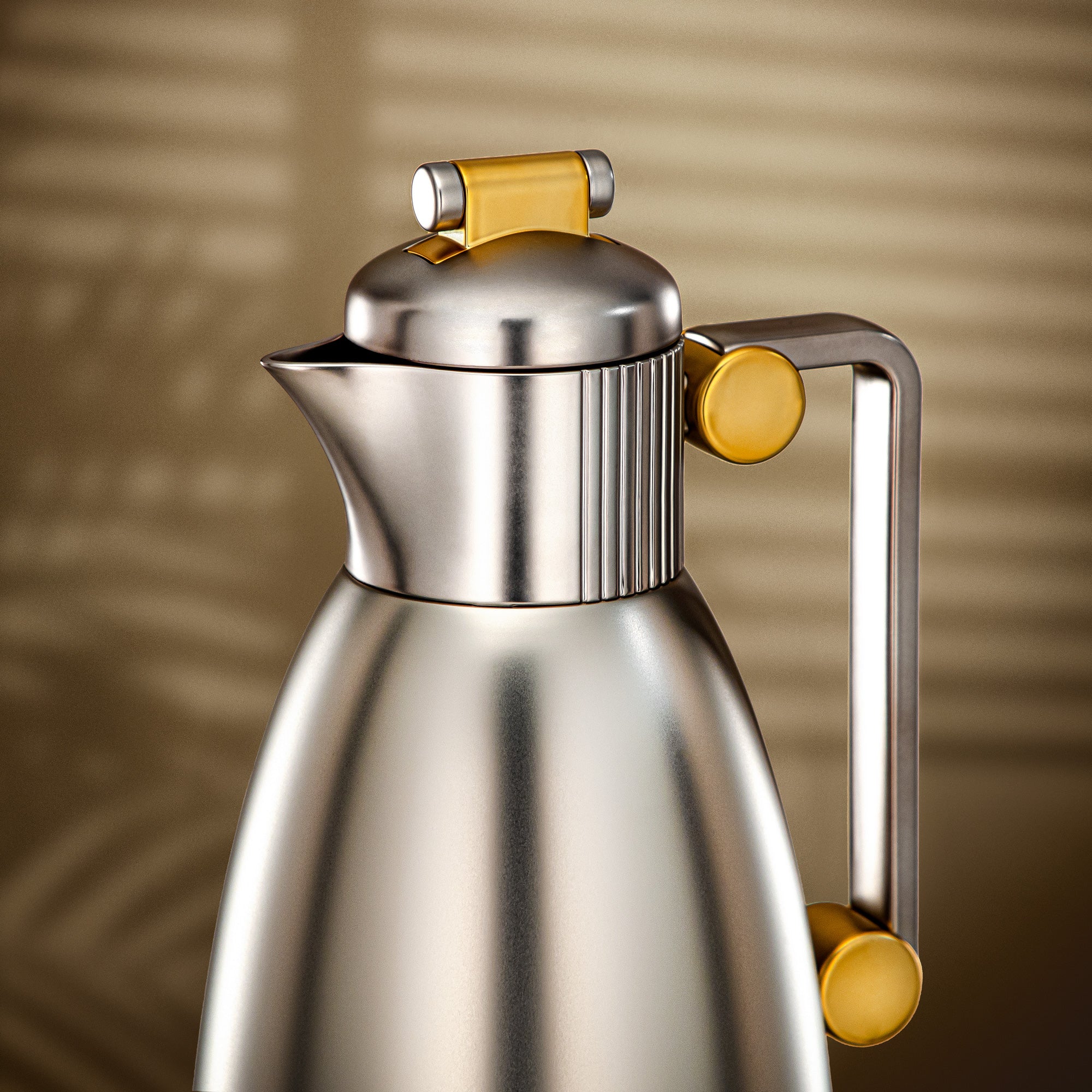 Almarjan Vacuum Flask Set 0.7L & 1L Matt Nickel & Matt Gold