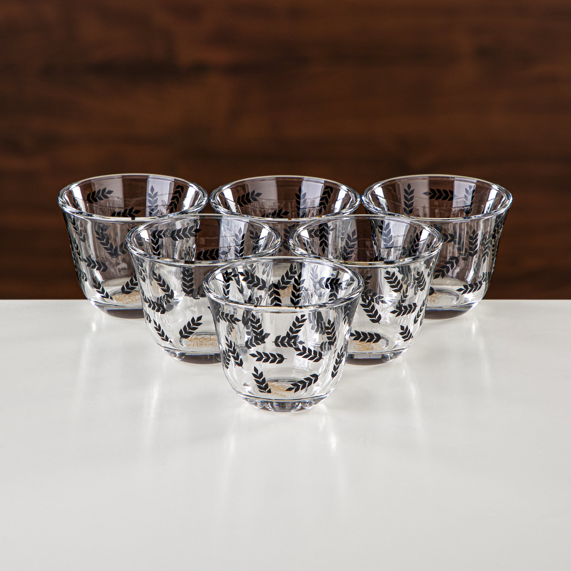 طقم شاي وقهوة المارجان 18 قطعة، زجاج ورخام (GLS2630063) - أدوات تقديم عصرية