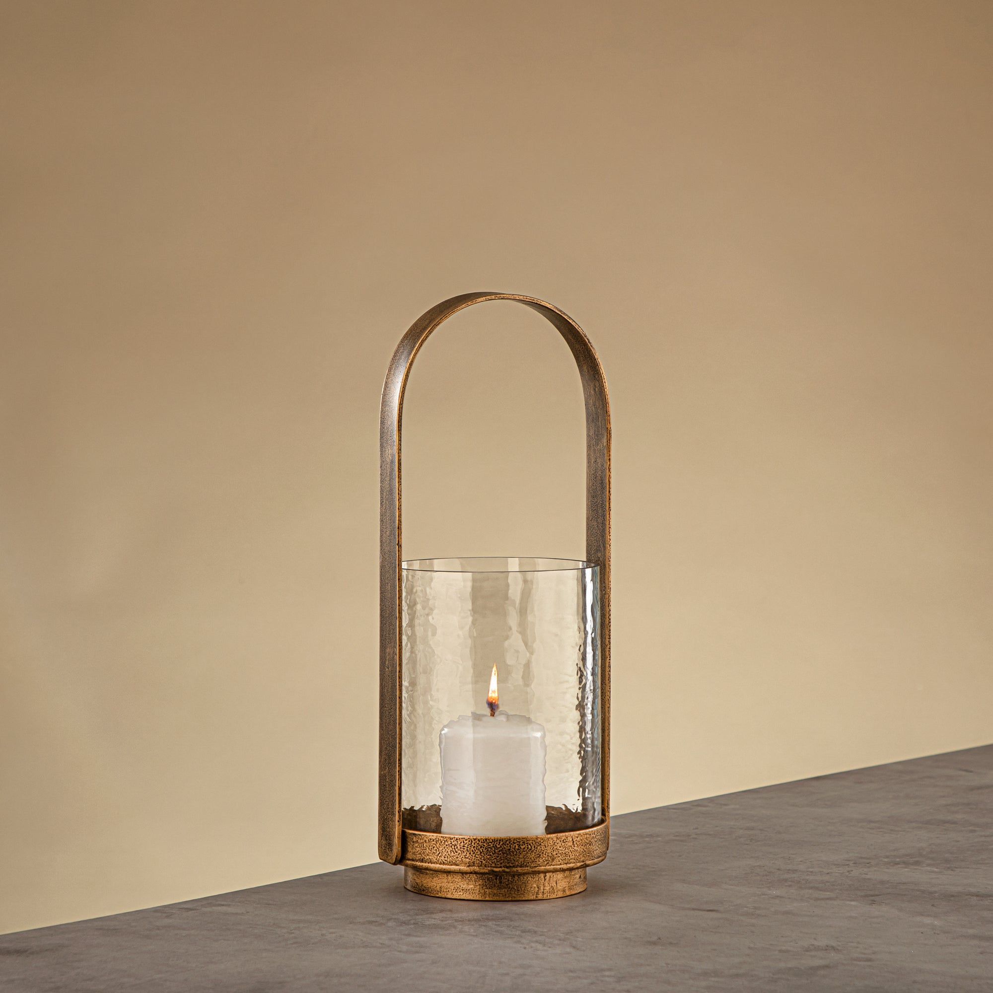 فانوس المرجان هوريكان 32 سم ذهبي عتيق