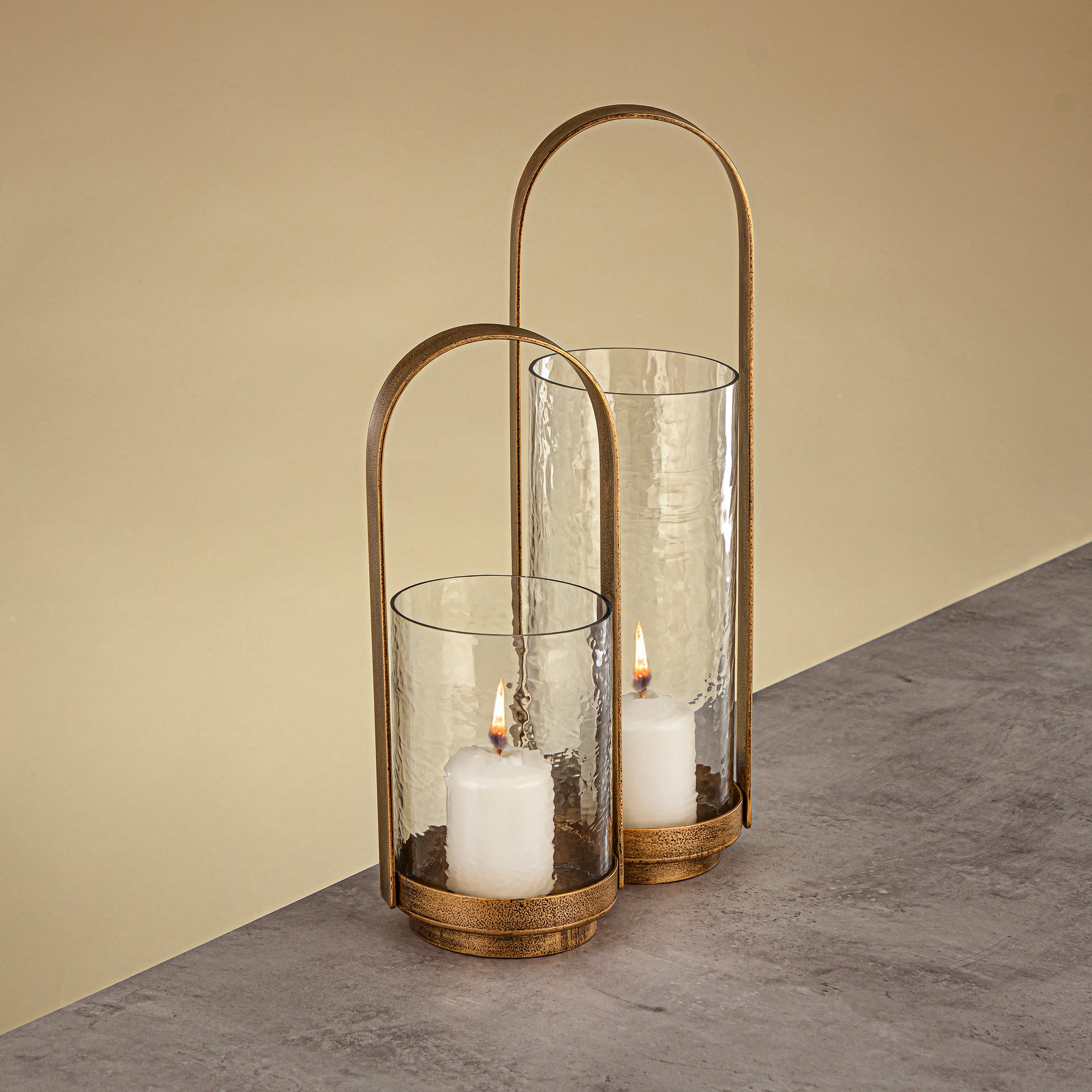 فانوس المرجان هوريكان 42 سم ذهبي عتيق