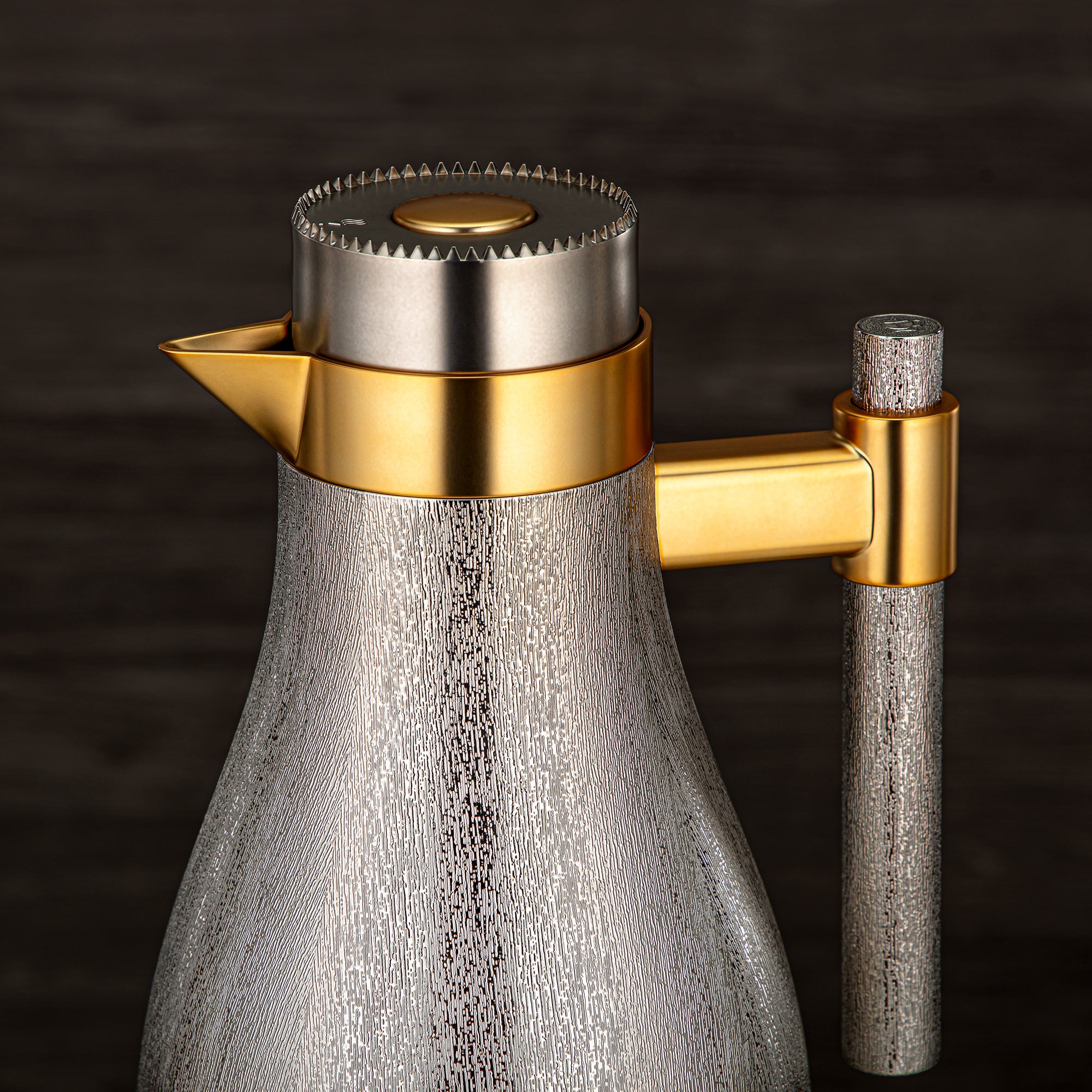 طقم ترامس المرجان ABS زر ضغط 1 لتر + 1 لتر نيكل مطفي وذهب مطفي (GOK-N-MN-MG) - تقديم أنيق