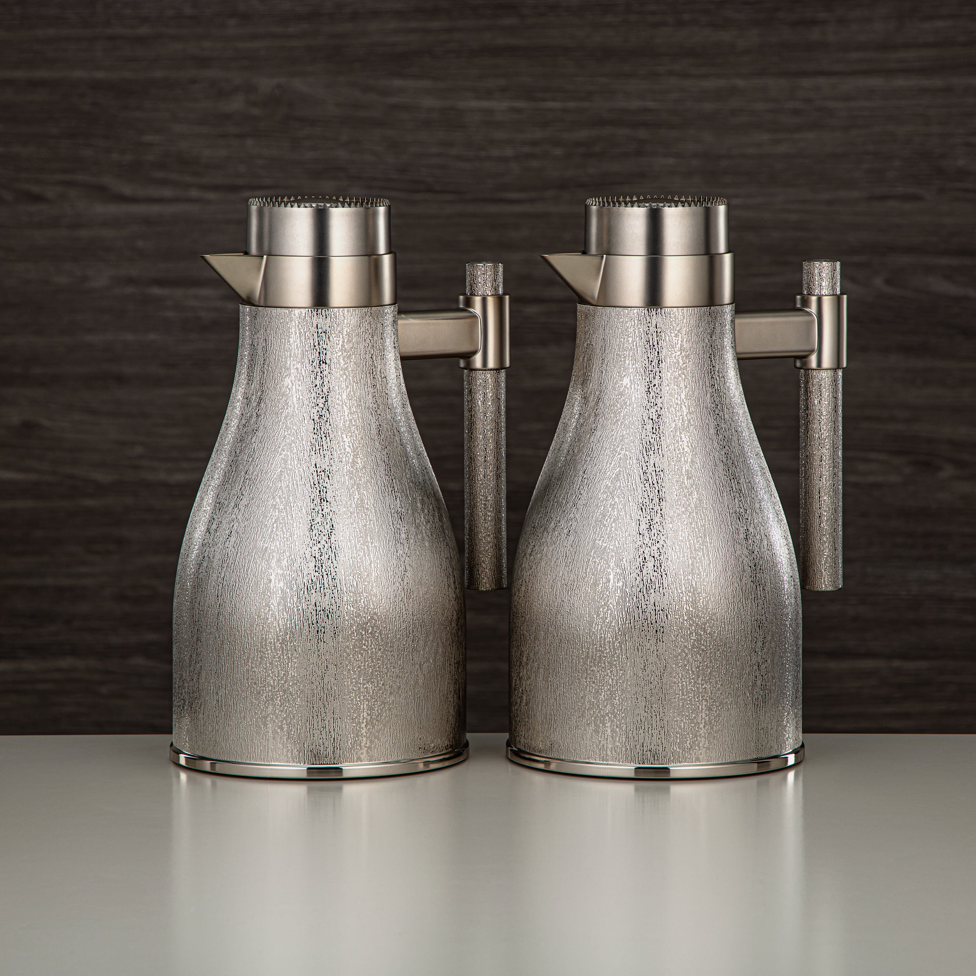 طقم ترامس المرجان ABS زر ضغط 1 لتر + 1 لتر نيكل مطفي (GOK-N-MN-MN) - تقديم أنيق