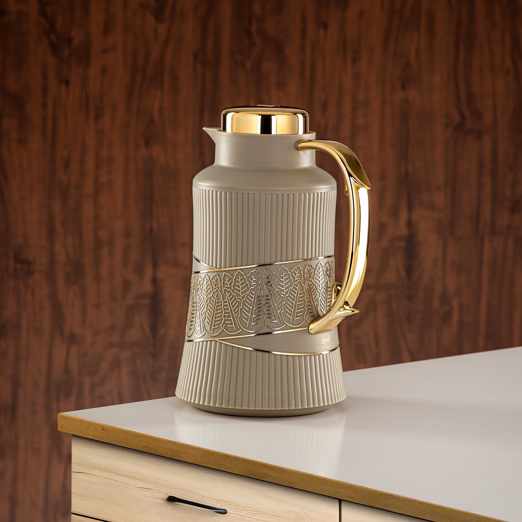 طقم ترامس المرجان مكون من قطعتين باللونين الكاكي والذهبي - GT112AB-100 NRM/G