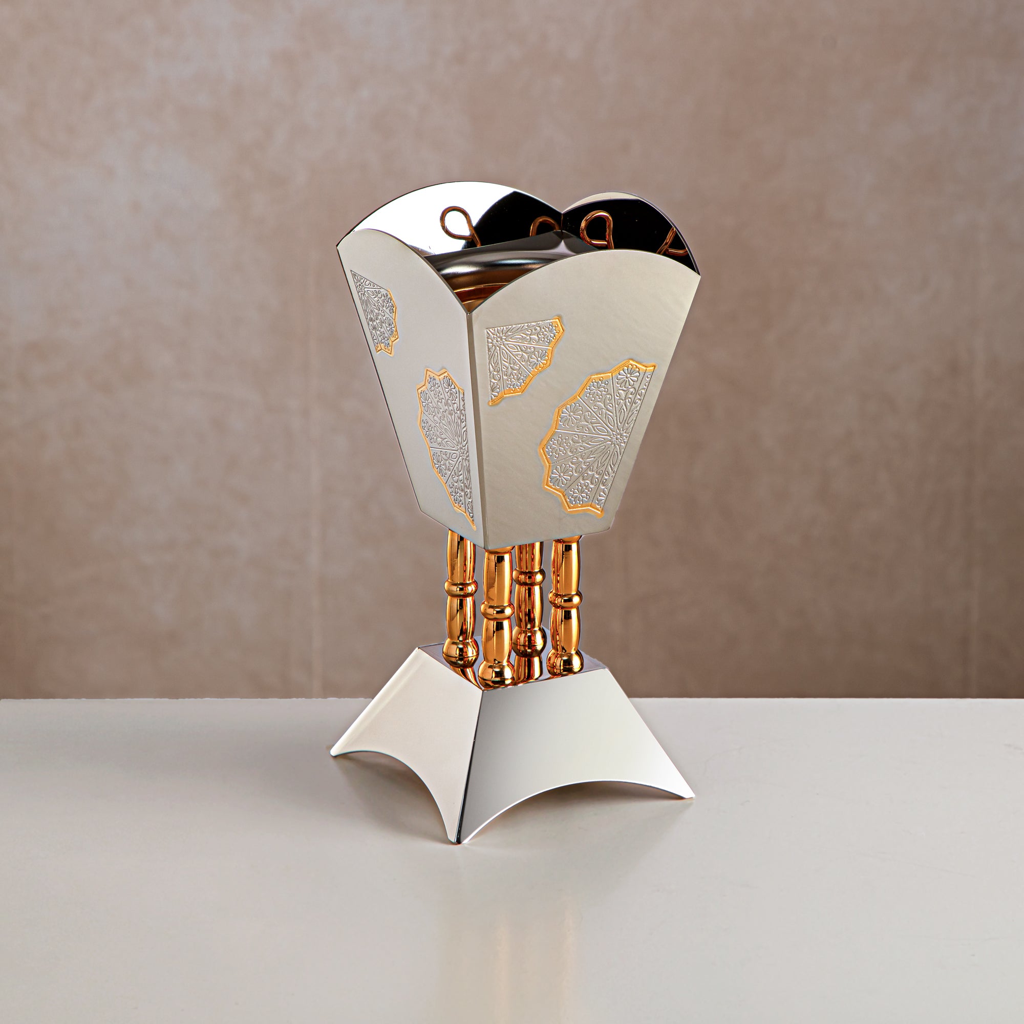 مبخرة المرجان 10 سم نيكل وذهبي - HT2305052