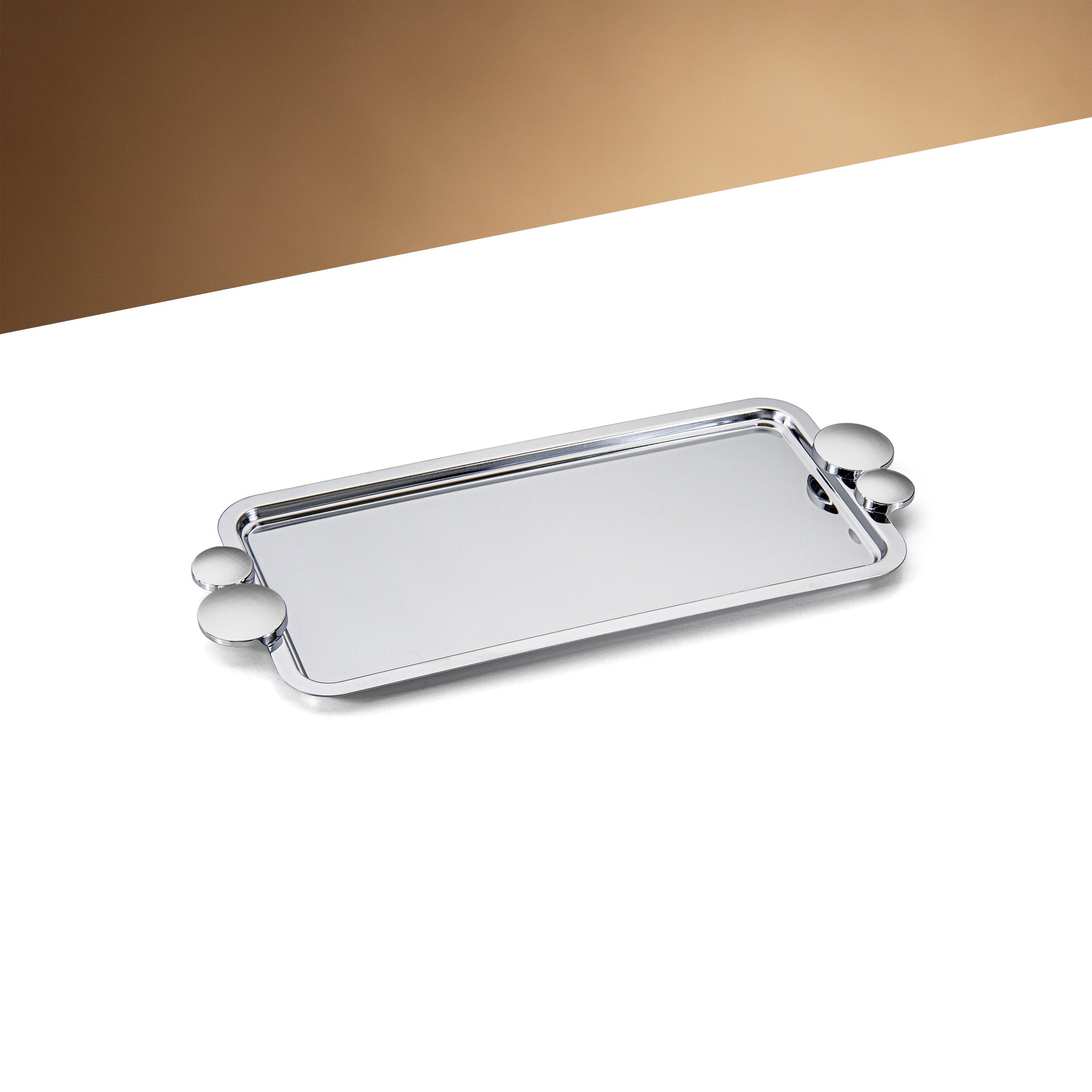 صينية تقديم المرجان 35 سم فضي لامع - HT2506016