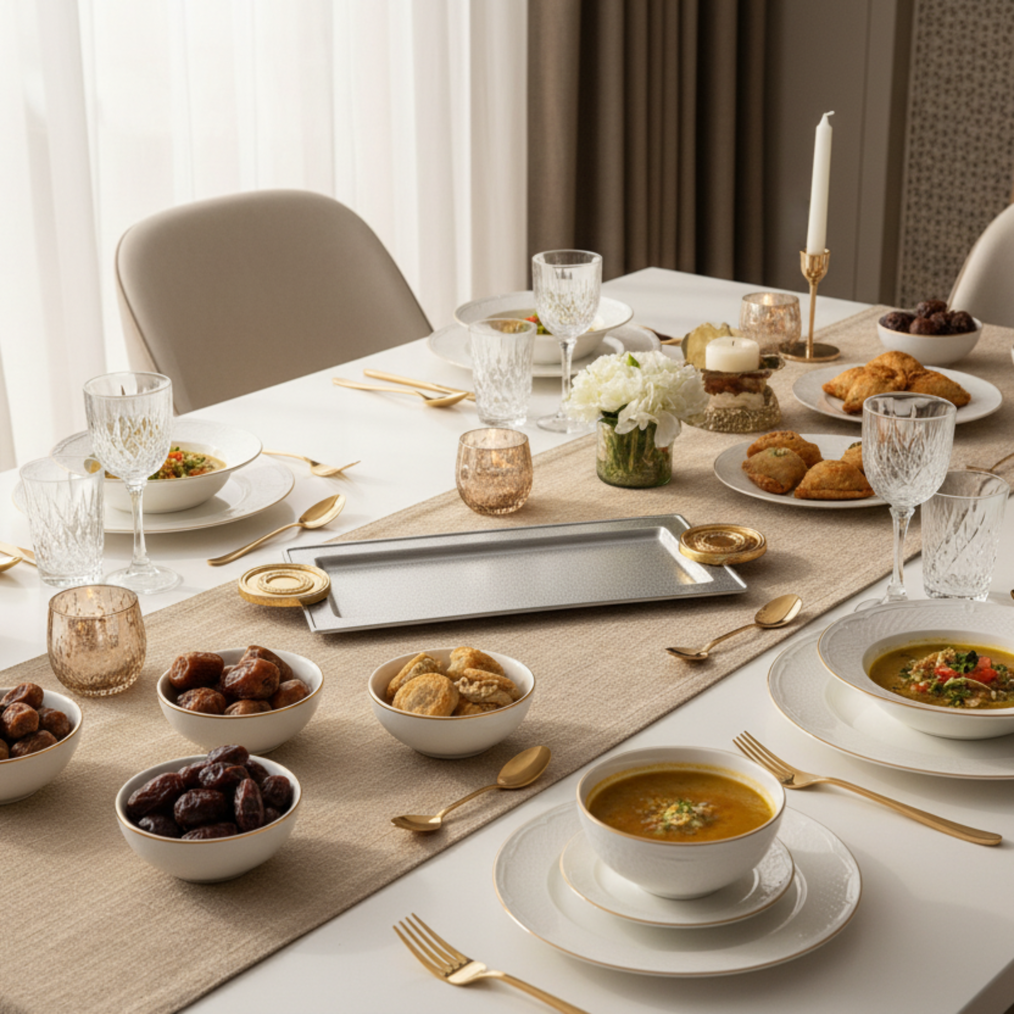 صينية تقديم المرجان 50 سم فضي وذهبي بتصميم متشقق