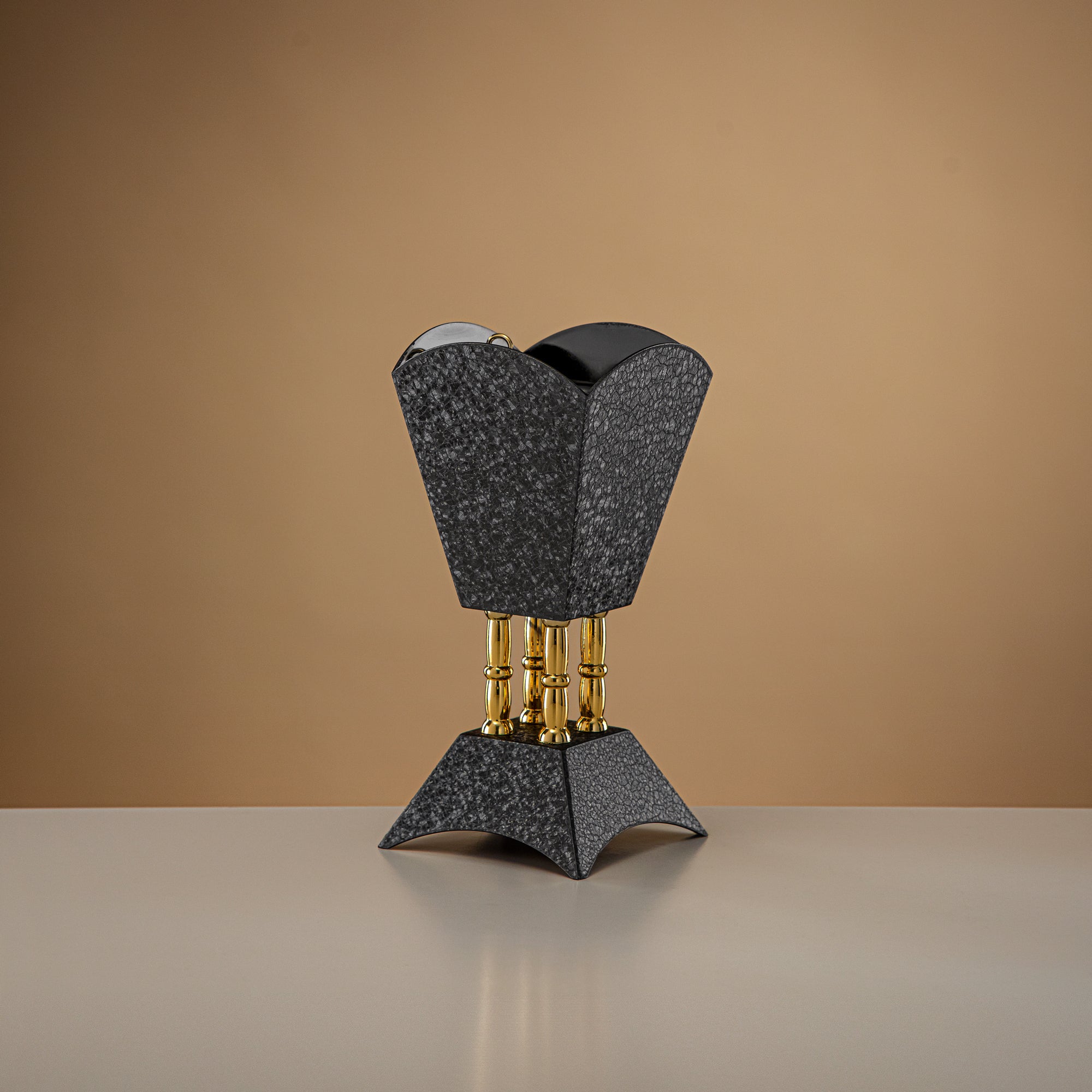 Almarjan Incense Burner Black & Gold 20.5cm