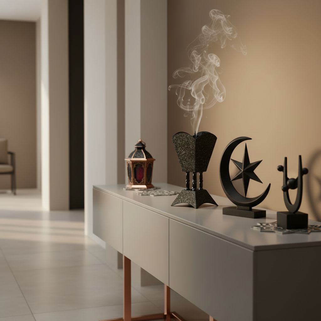 مبخرة المرجان باللون الأسود 20.5 سم