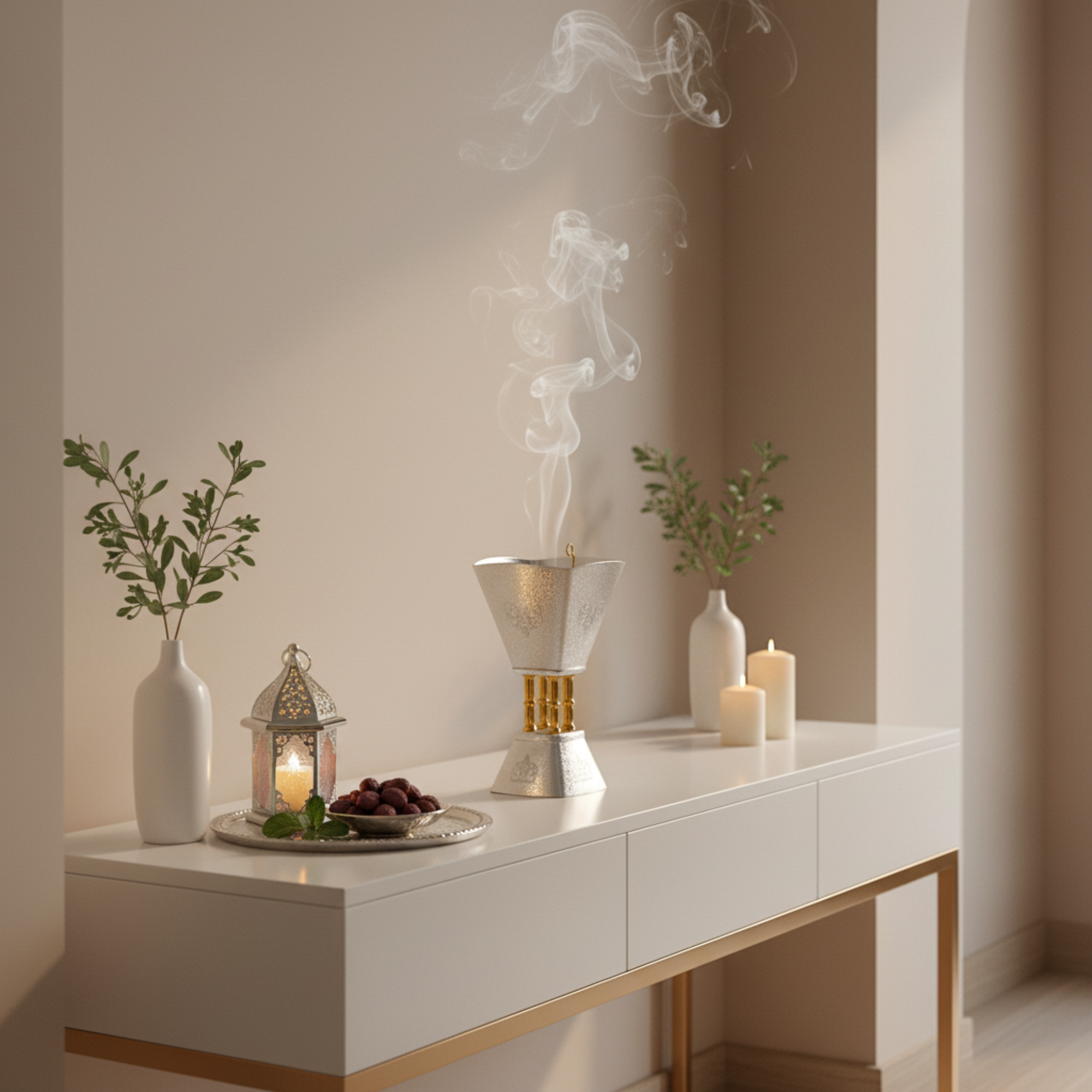 مبخرة المرجان فضية وذهبية بتصميم متشقق 20 سم