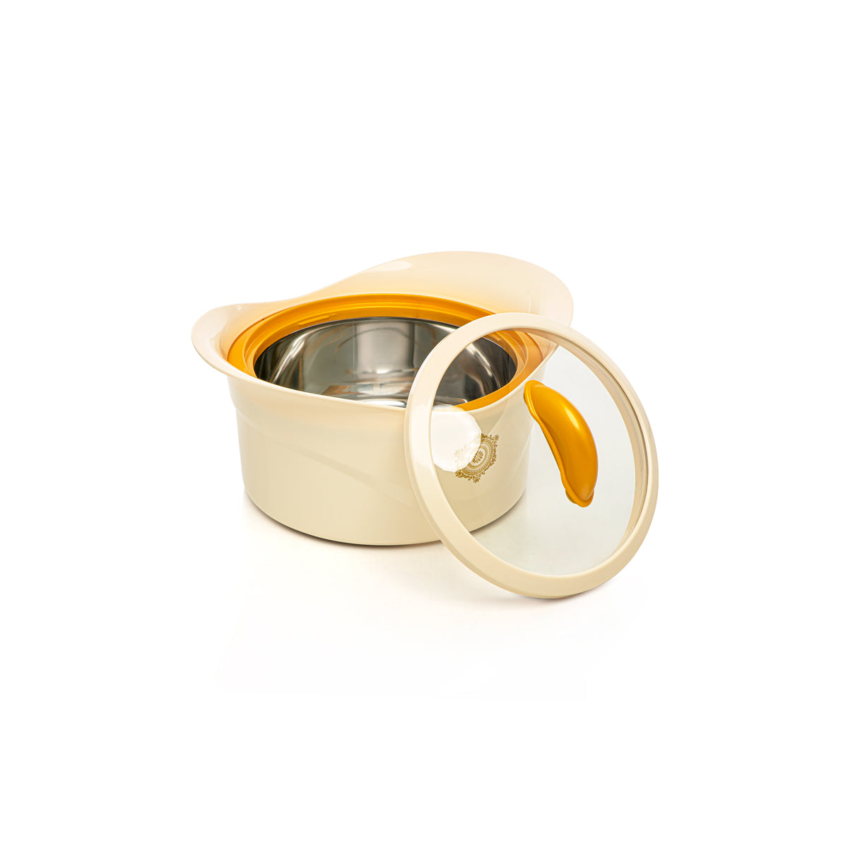 طقم حرارت المرجان البلاستيكية - 3 قطع - تشكيلة روزا - بيجي وذهبي - PEL2310003