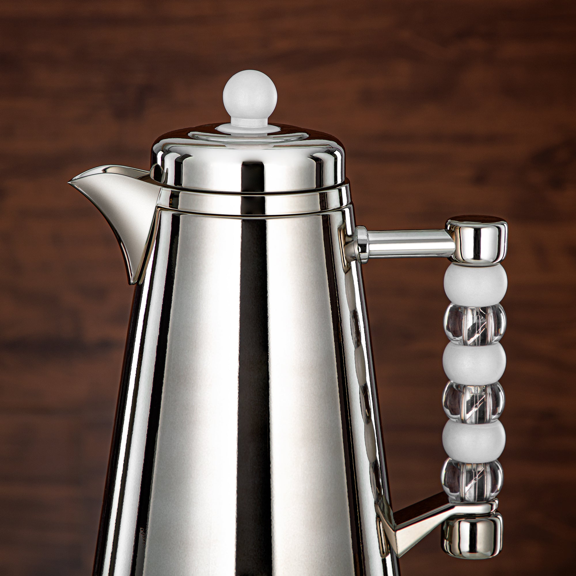 Almarjan Vacuum Flask Set Push Button 1L + 1L Silver, Transparent & White (SJ42-SCW) - Tea & Coffee Flask