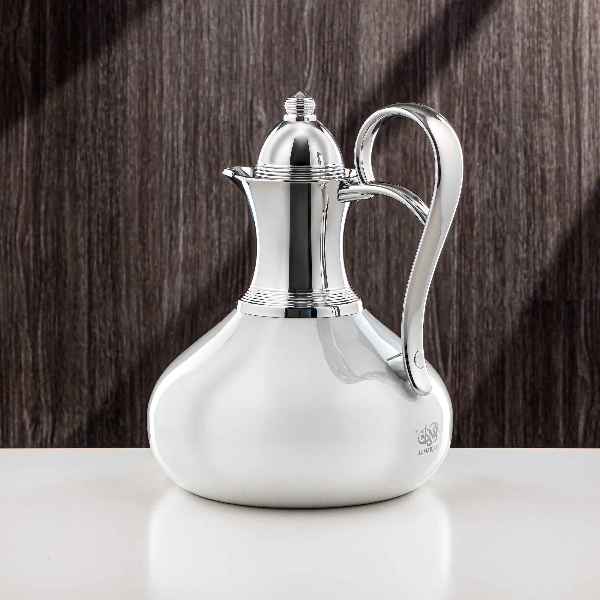 ترمس المرجان 1 لتر ستانلس ستيل - فضي وأبيض لؤلؤي - SS-Queen-10T S/PW