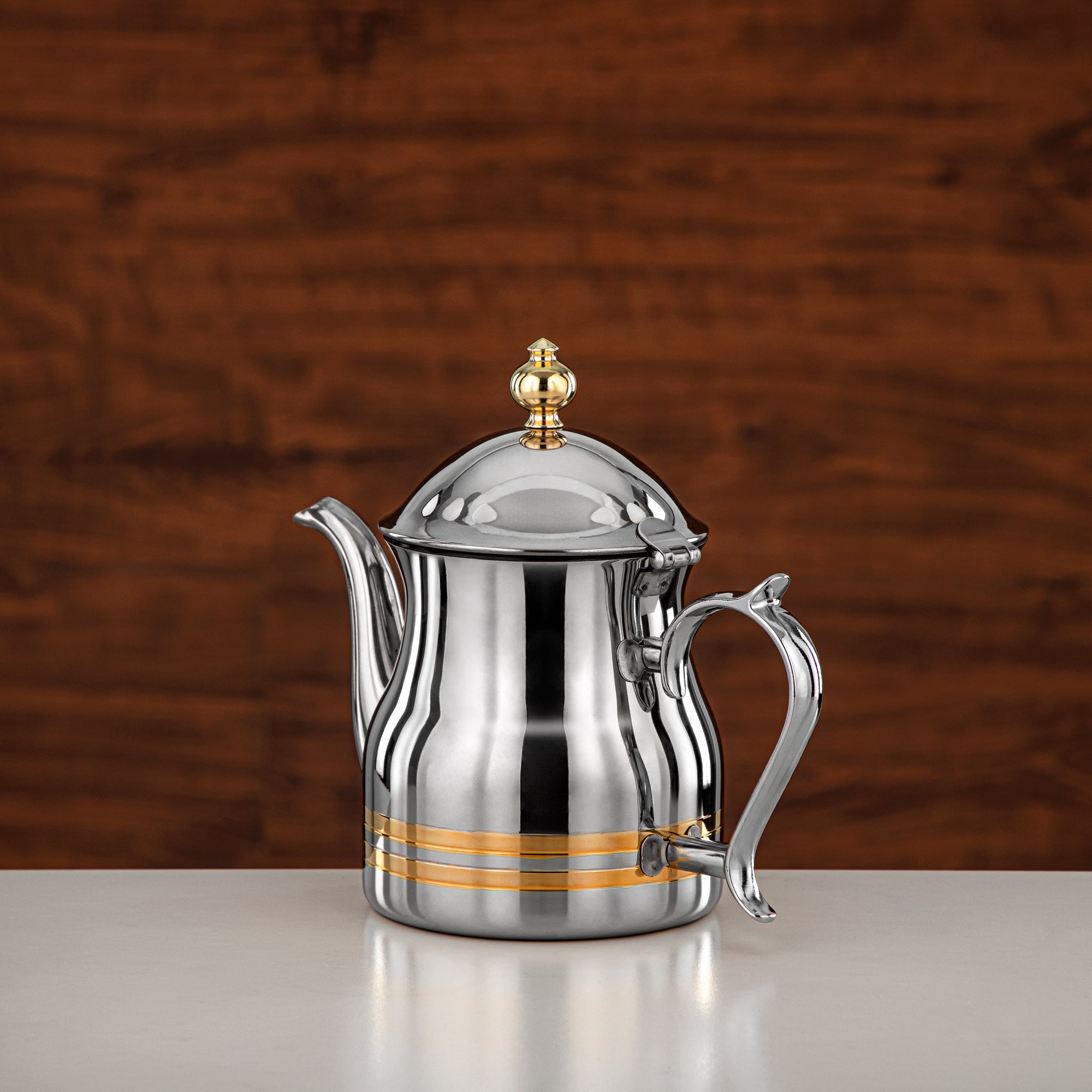 Almarjan Teapot 24oz Silver Gold – Elegance