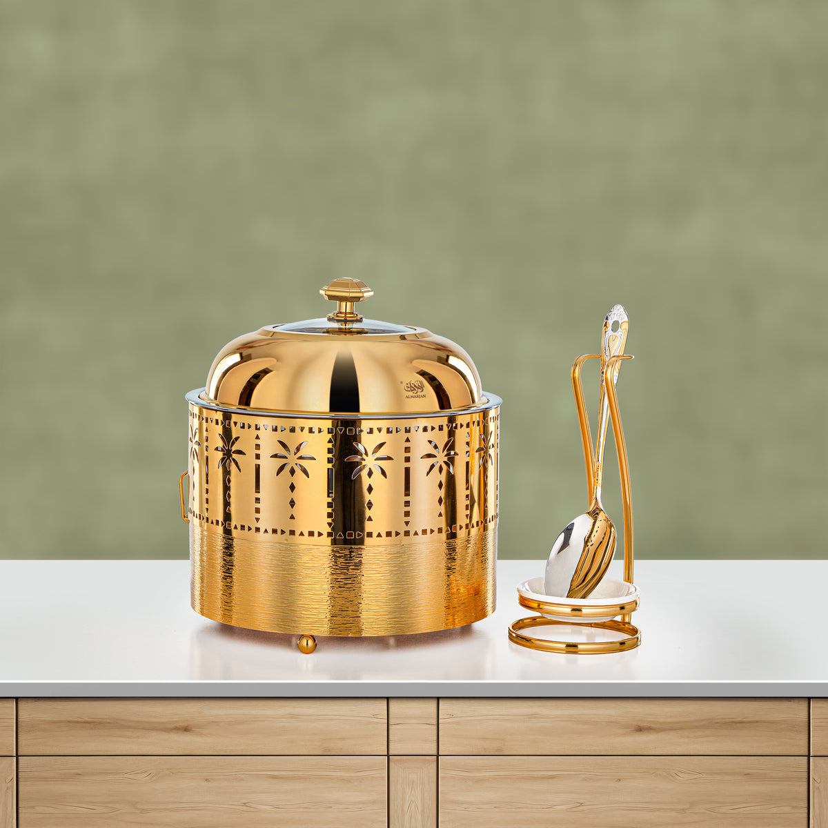 Almarjan 2L Chafing Dish, Brushed Gold
