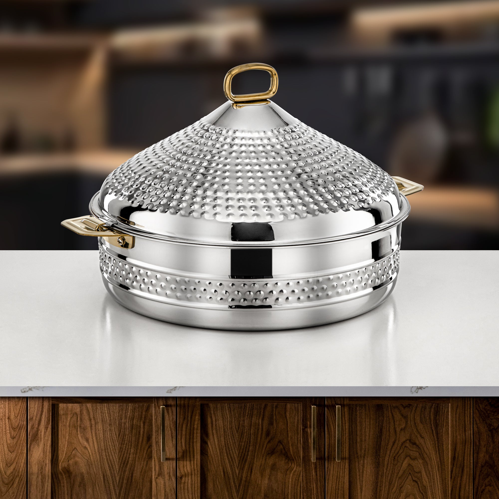 Almarjan Hot Pot Stainless Steel 35cm Silver Gold – Abeer
