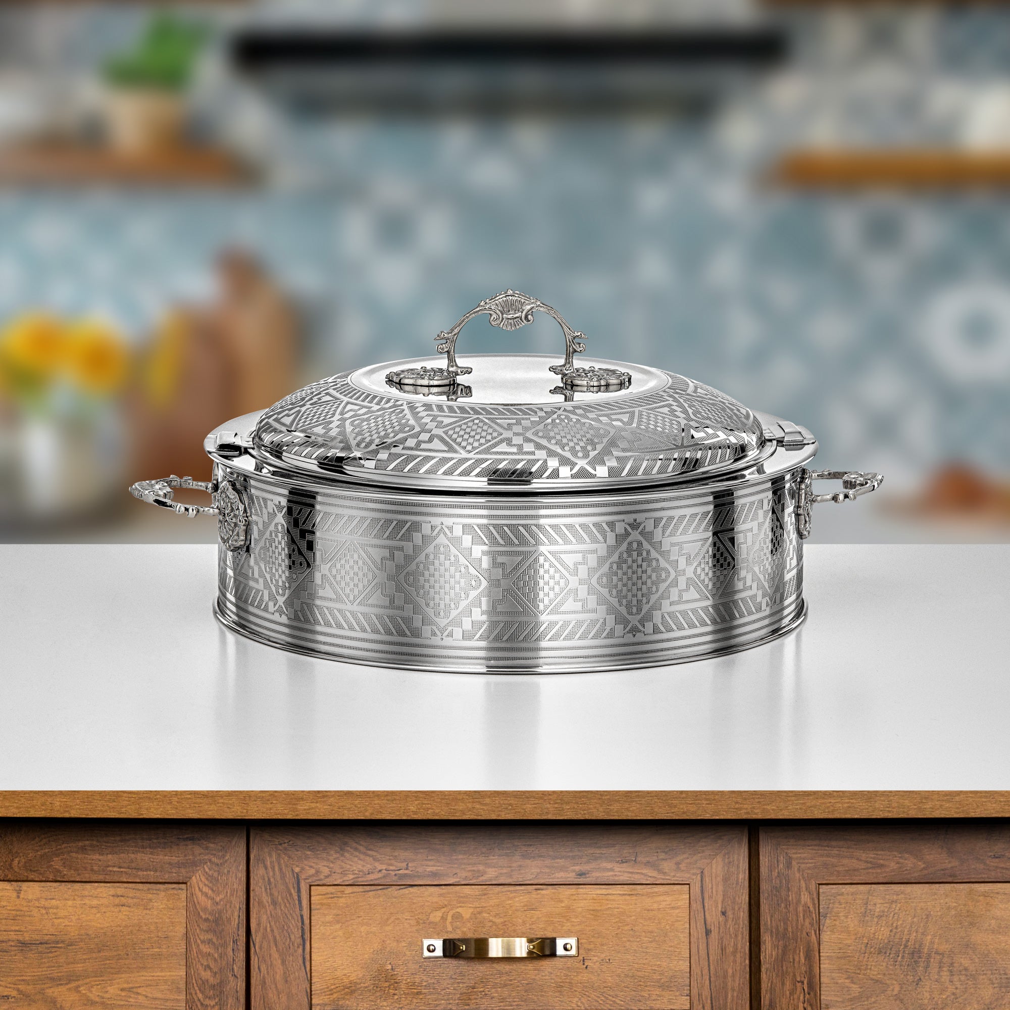 Almarjan Hot Pot 35cm Silver – Areej Collection