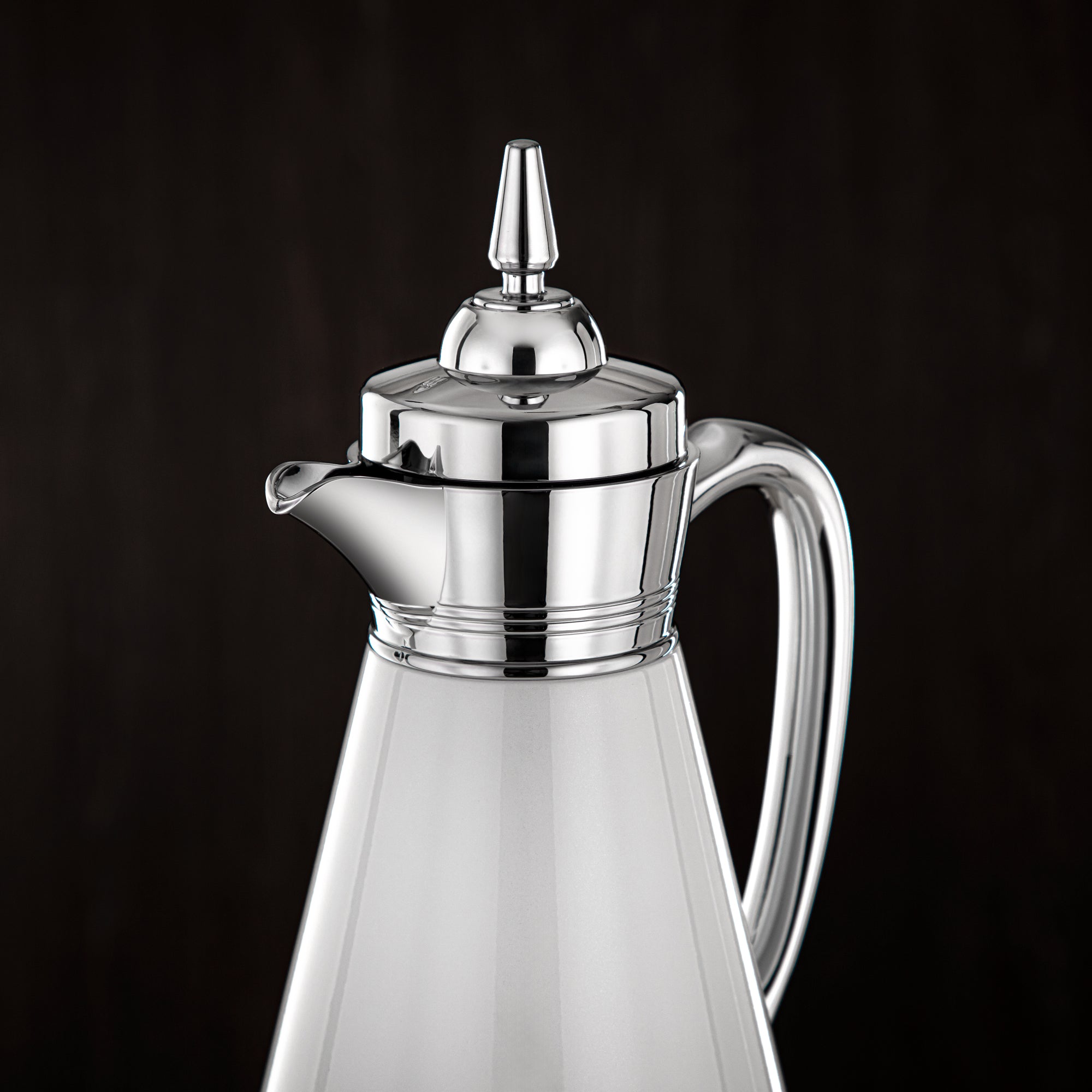 Almarjan Vacuum Flask Set, 0.7L + 1L, White & Silver (UBC-A0700/B1000 Q1ZC) - Ramadan Serveware