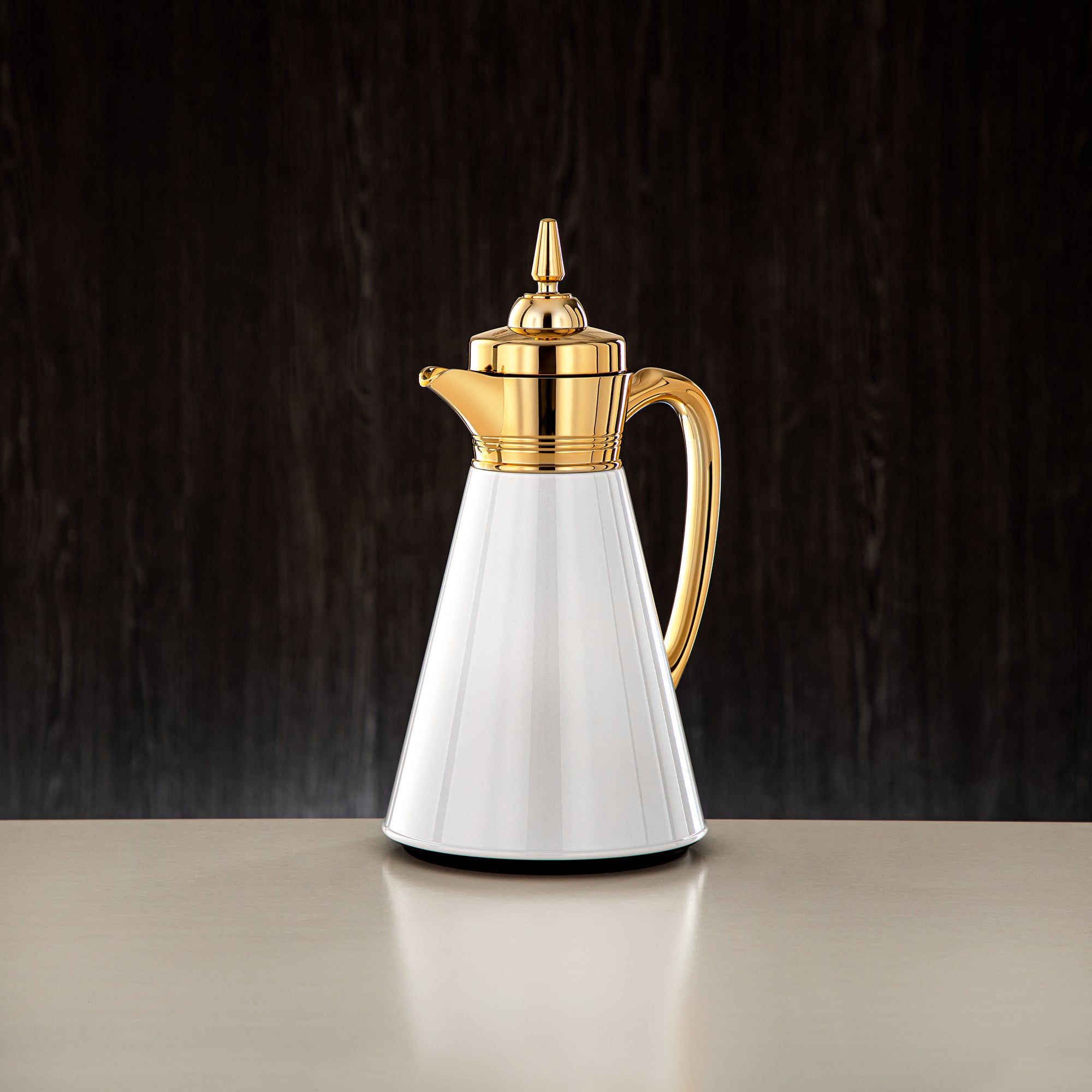 Almarjan Vacuum Flask Set, 0.7L + 1L, White & Gold (UBC-A0700/B1000 Q1ZC95) - Ramadan Serveware