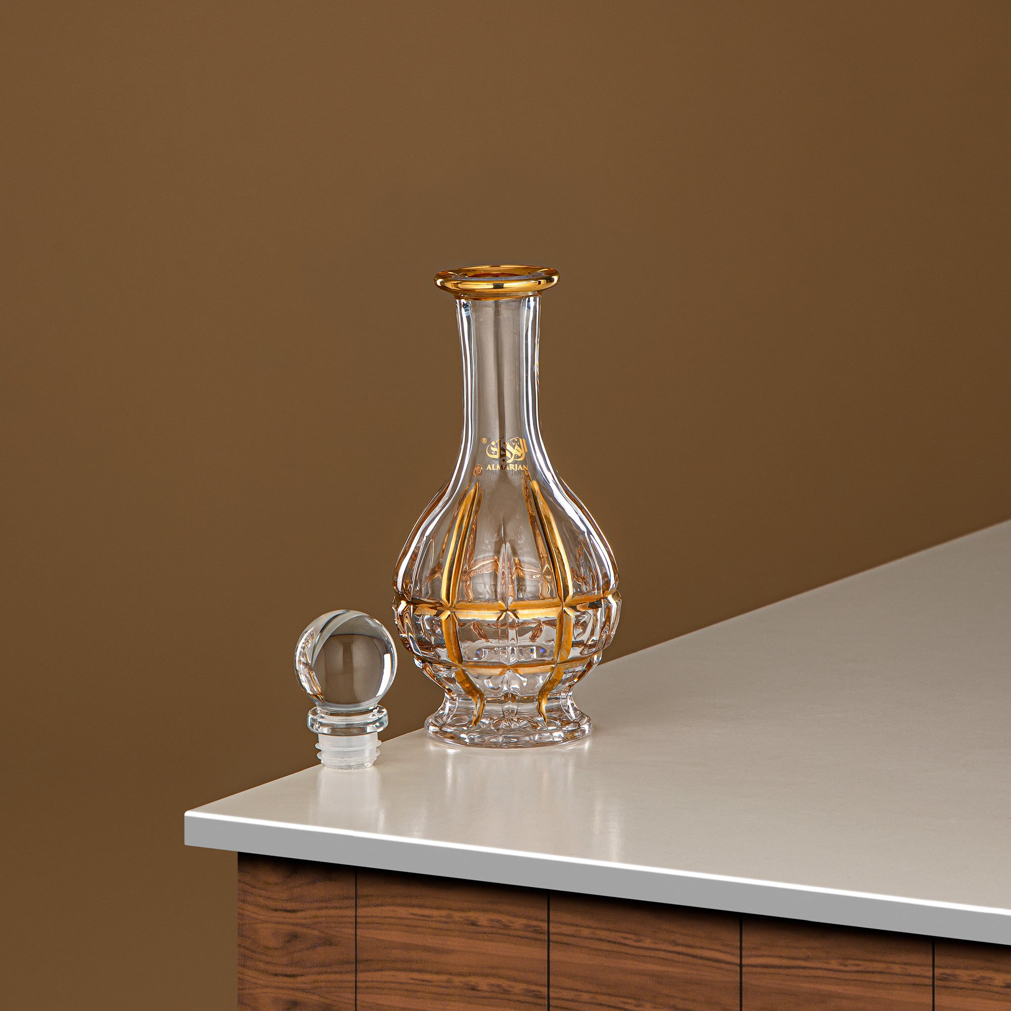 زجاجة عطر المرجان 200 مل (VR-D21-4-Golden) - زجاج بمقبض بجعة | مجموعة البجعة