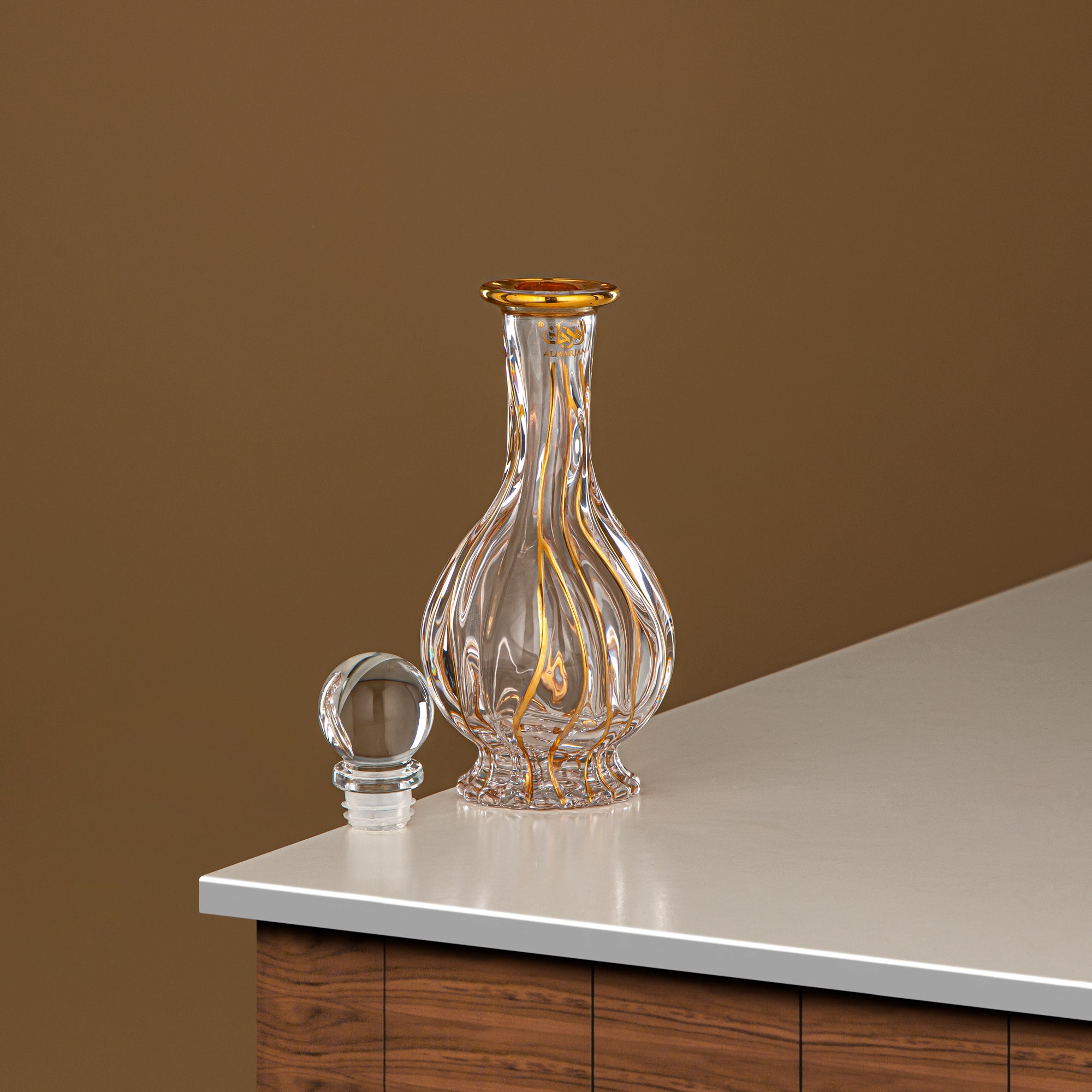 زجاجة عطر المرجان 200 مل (VR-D23-4-Golden) - زجاج بمقبض بجعة | مجموعة البجعة