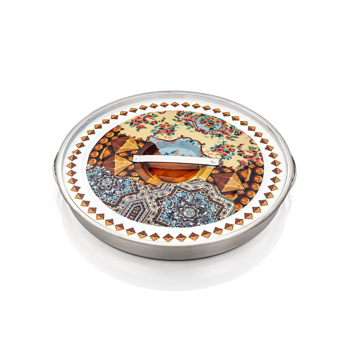 صينية فطور المرجان 42 سم الستانلس ستيل - مينا 17