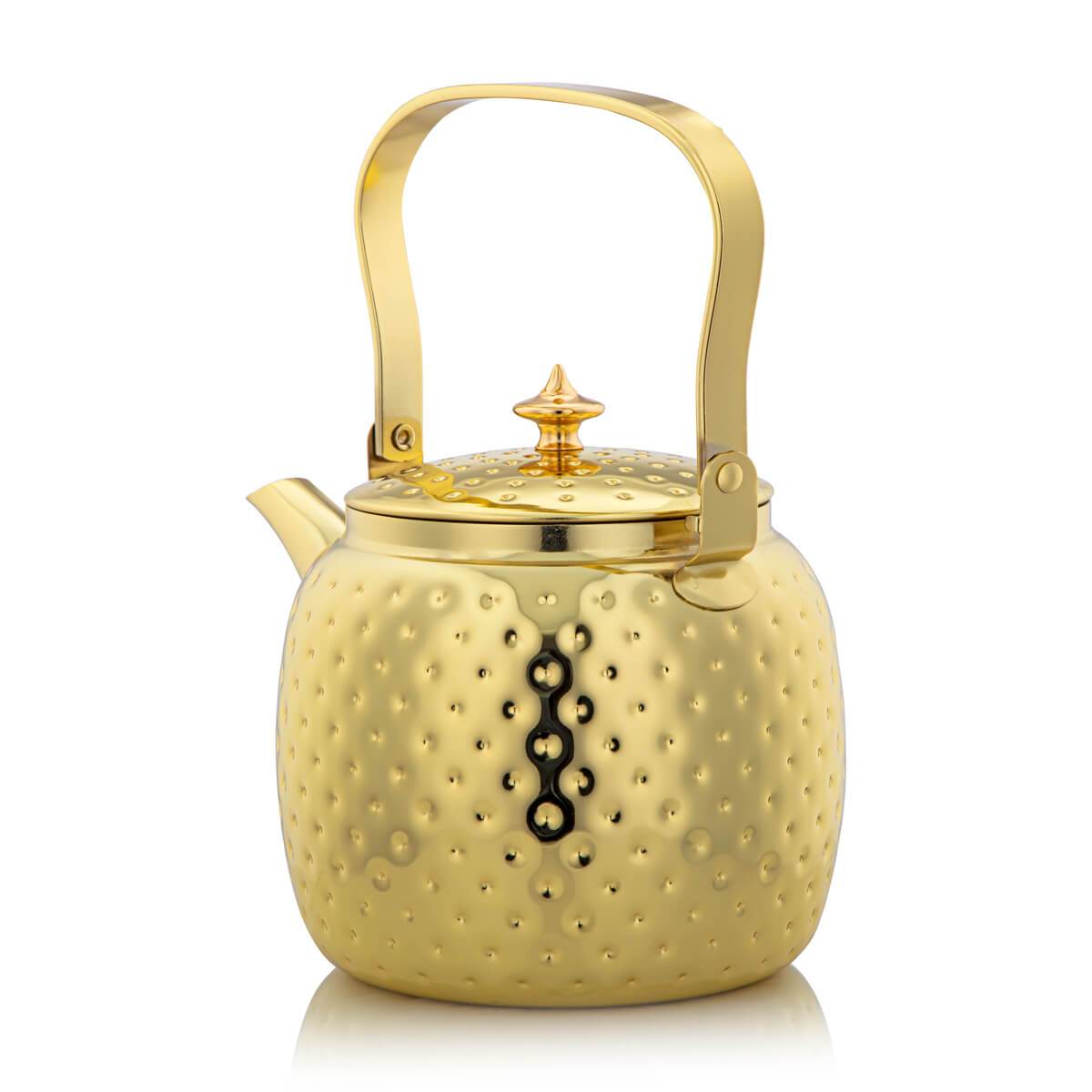 Almarjan 2 Liter Stainless Steel Hammered Tea Kettle Gold - STS0010622