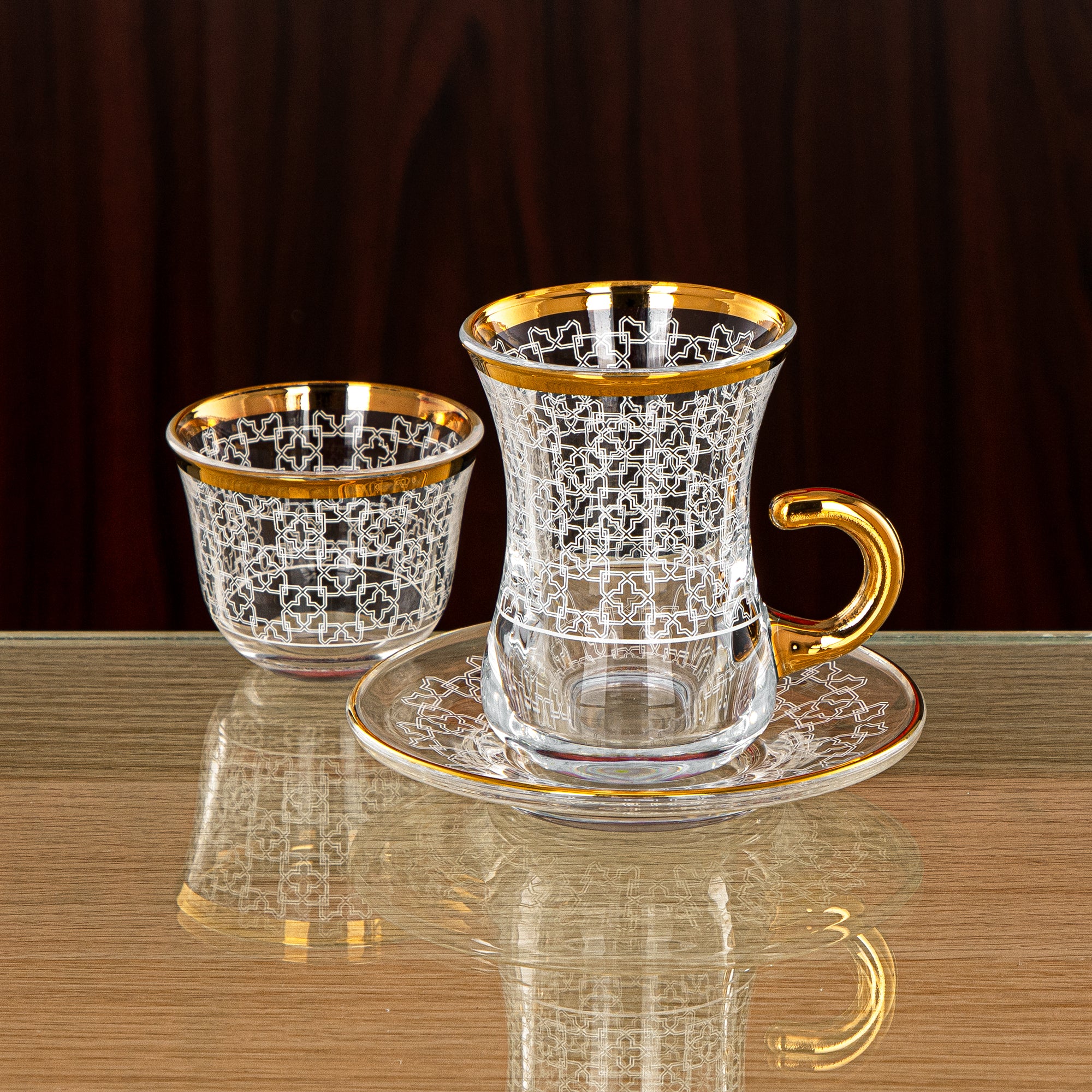 Almarjan 18 Pieces Glass Tea Set - 1043BJ-0001P-1013B-SZH