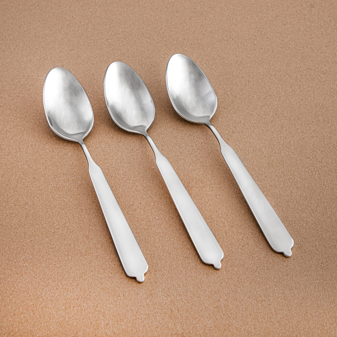 Almarjan 3-Piece Stainless Steel Dinner Spoon Set – Matt Finish, Silver CUT1620032