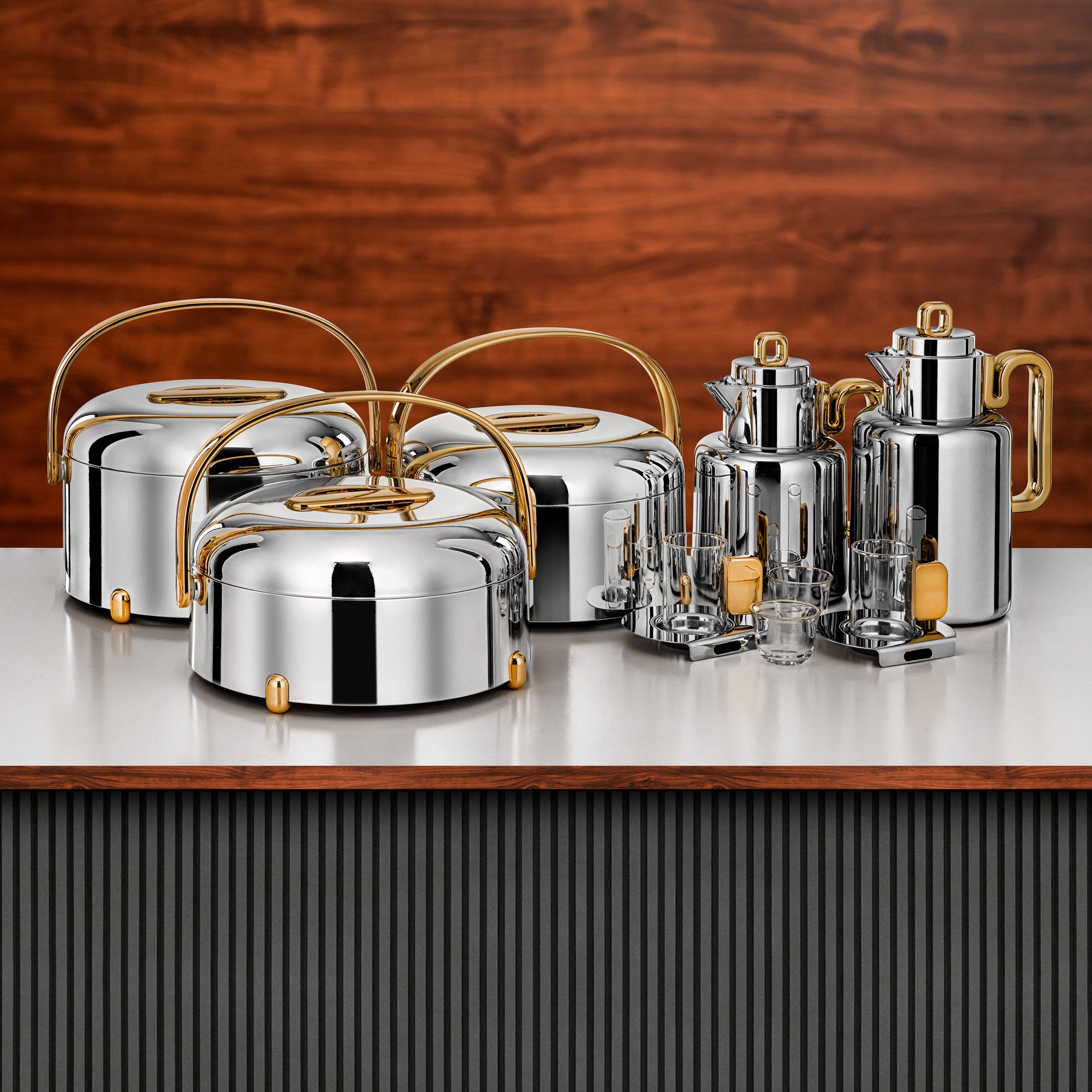 Almarjan Serving Set 24-Piece Silver & Gold