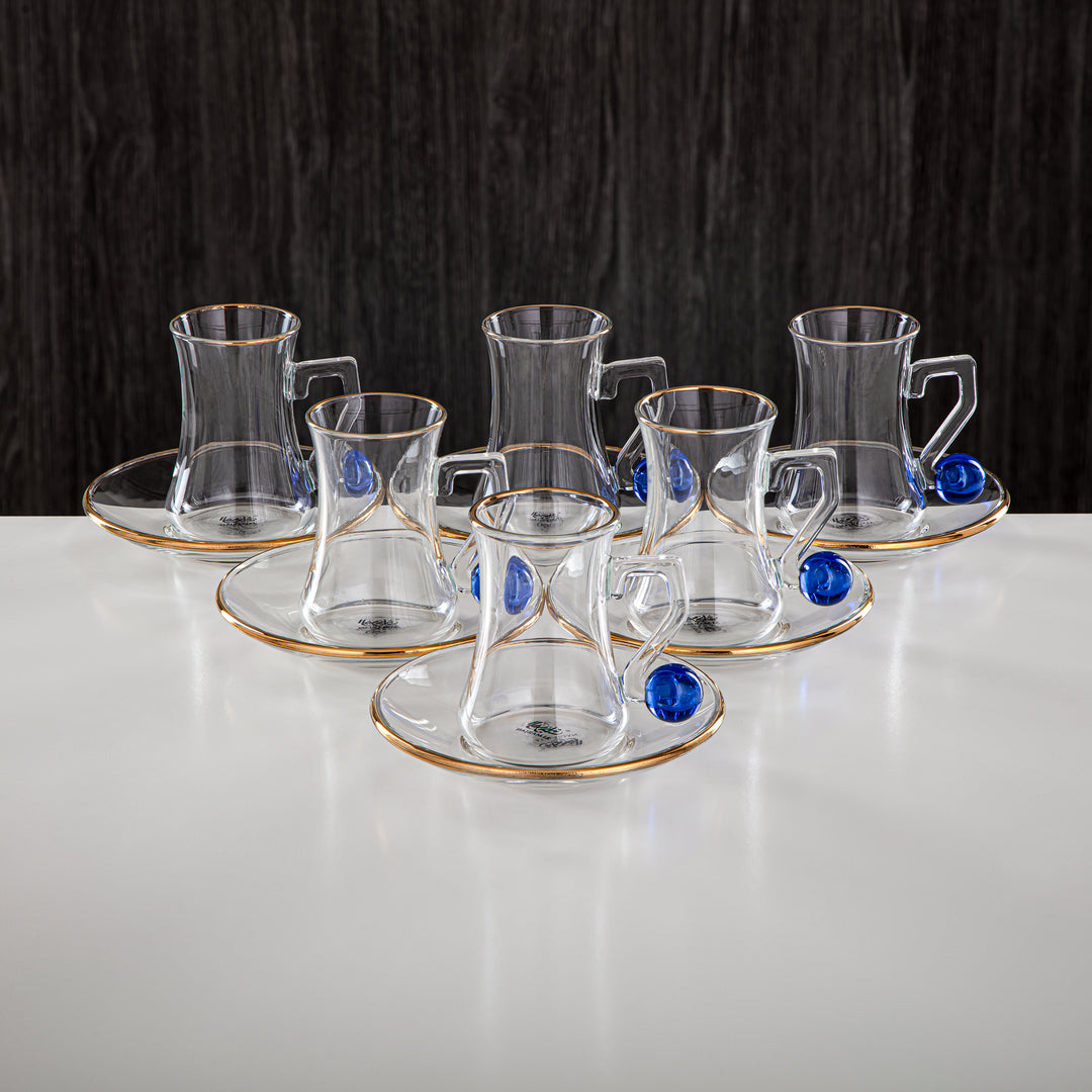 Almarjan 6 Pieces Borosilicate Glass Tea Cup Set - FB803-12 NV/G