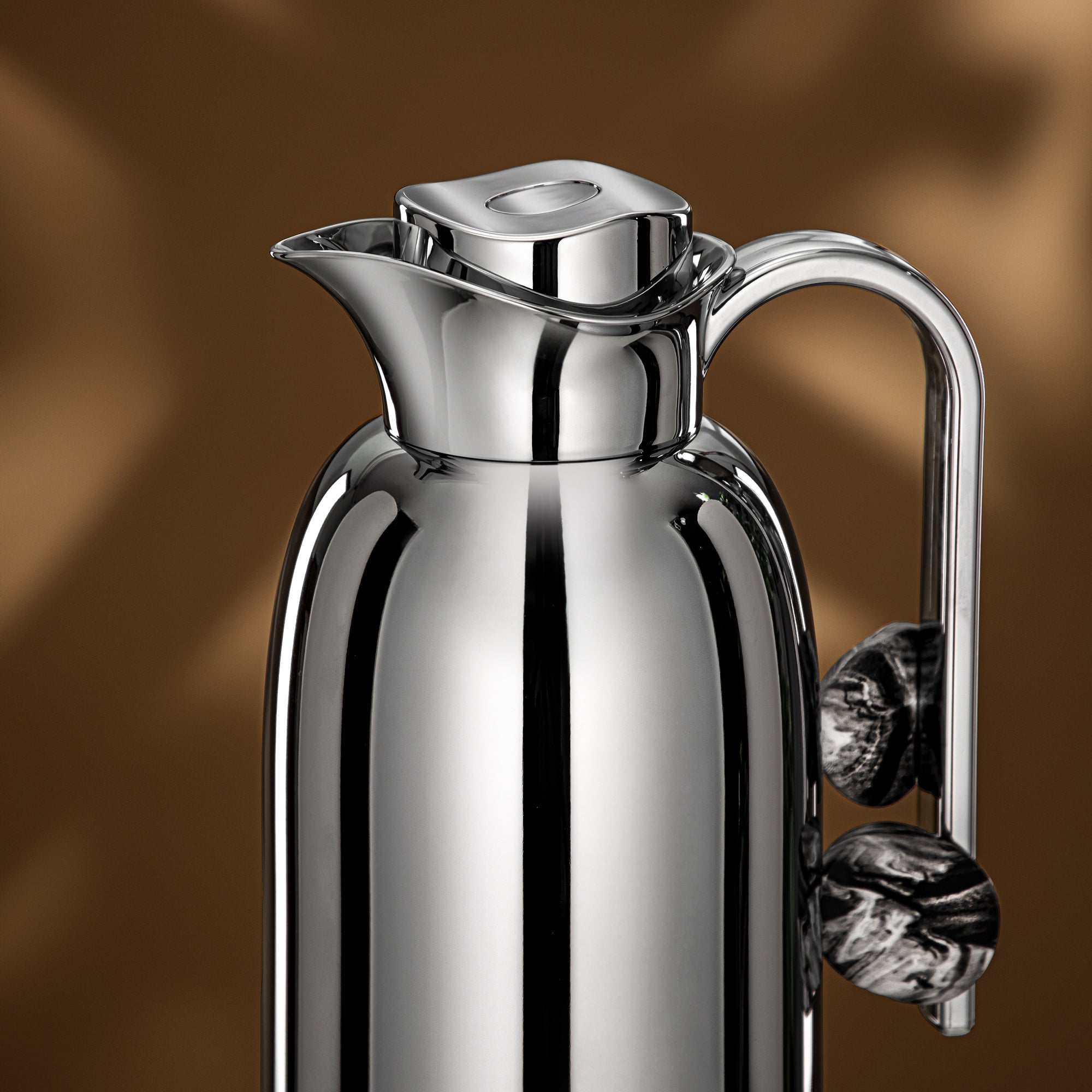 طقم ترامس المرجان 0.7 لتر + 1 لتر فضي ورخامي