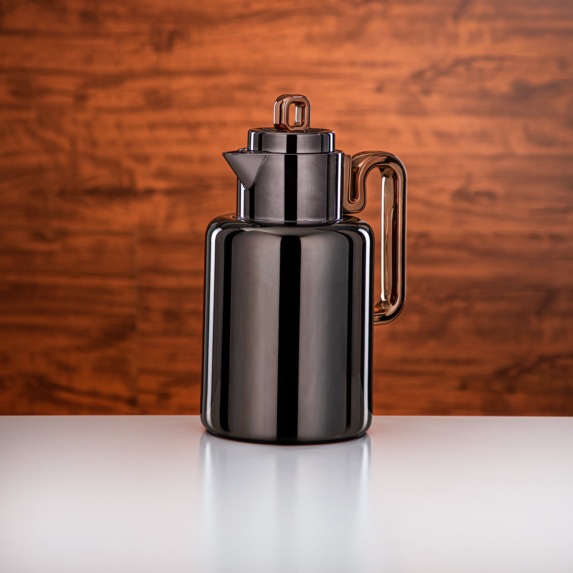 طقم الترمس المرجان Always سعة 0.5 لتر + 1 لتر لون أسود مسدس وذهبي وردي (FG815-050/100 GBL/RG)