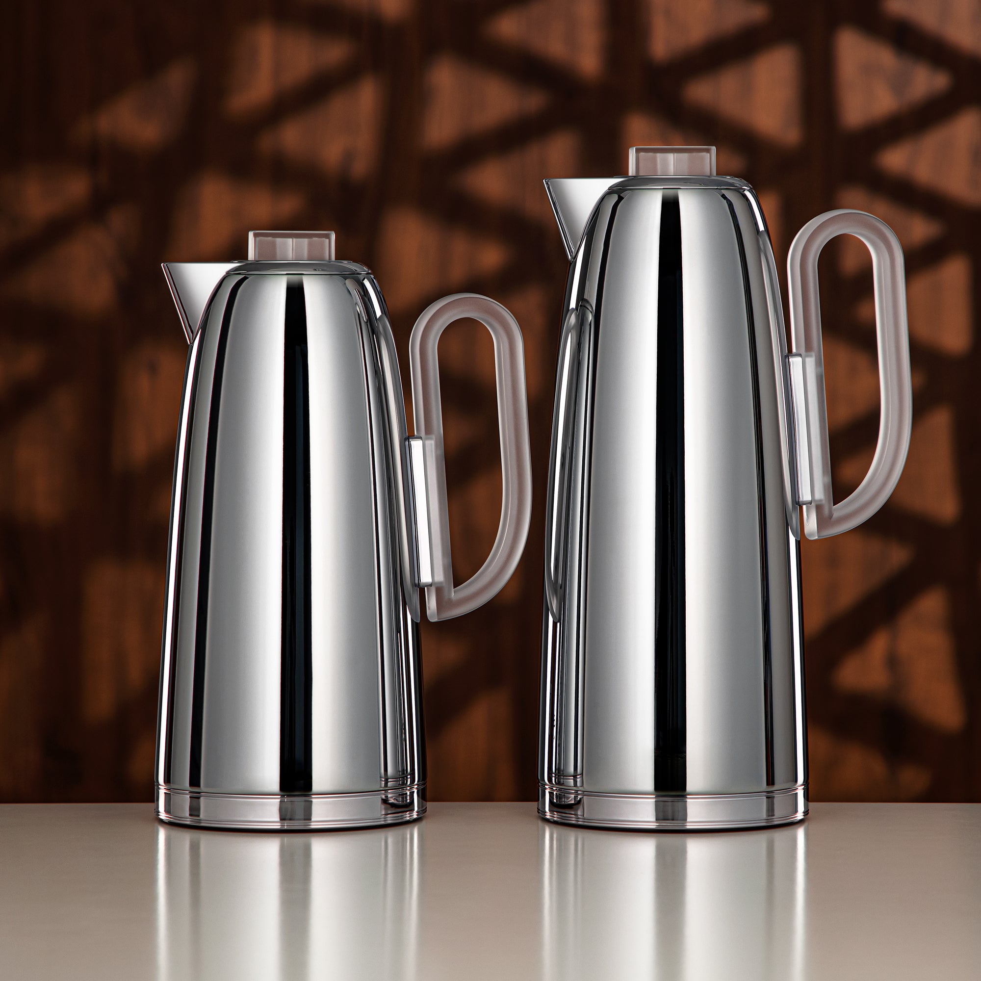 Almarjan Vacuum Flask Set 0.7L & 1L Silver & Frost