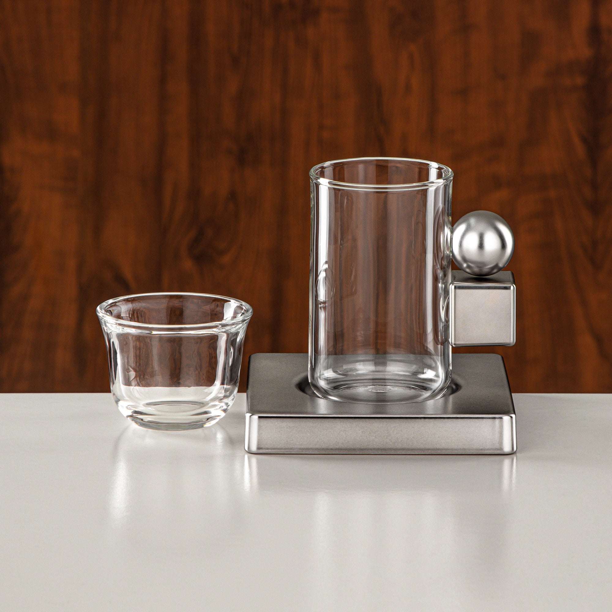 Almarjan Tea Set 18 Pieces Matt Nickel