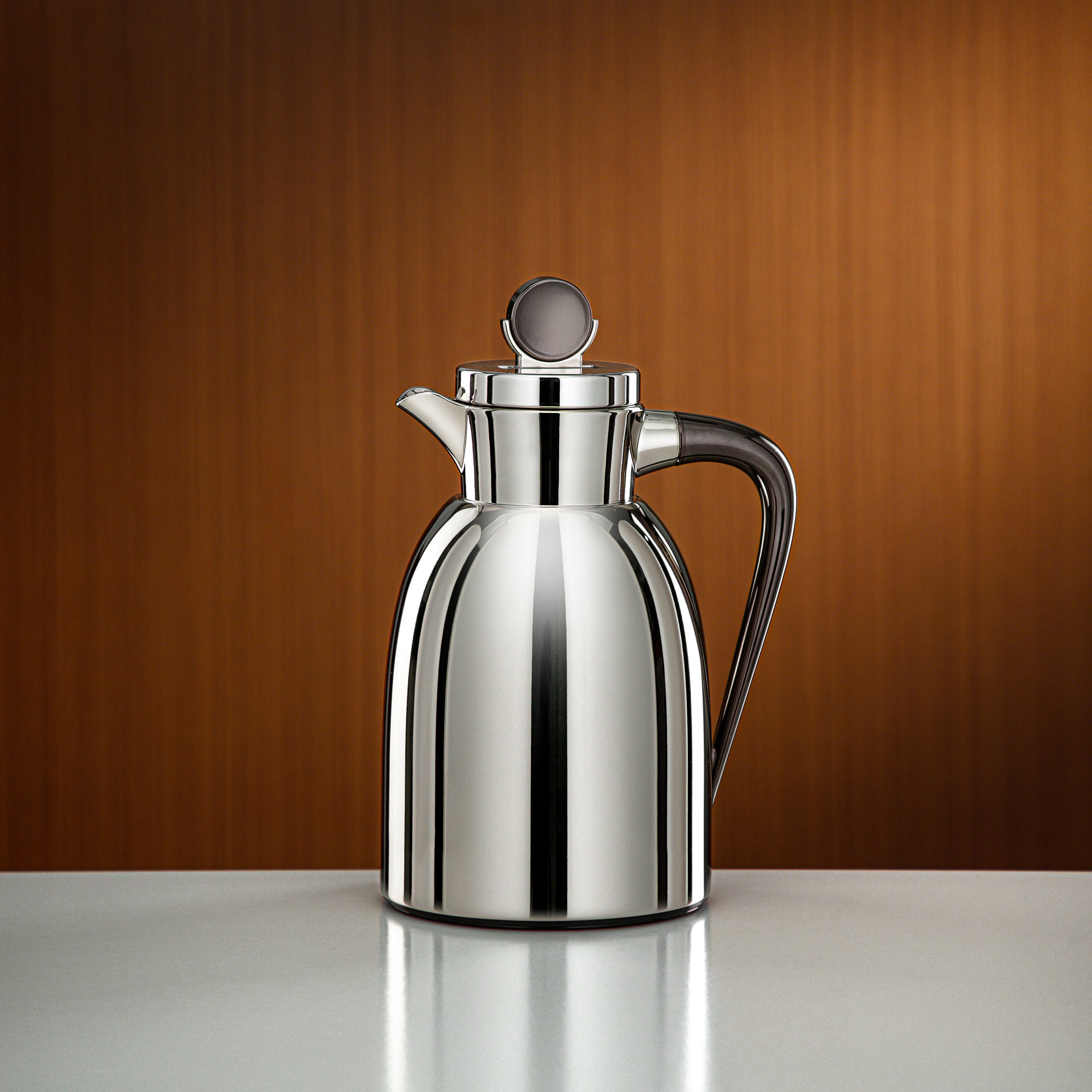 Almarjan Vacuum Flask 1L Nickel & Gun Black