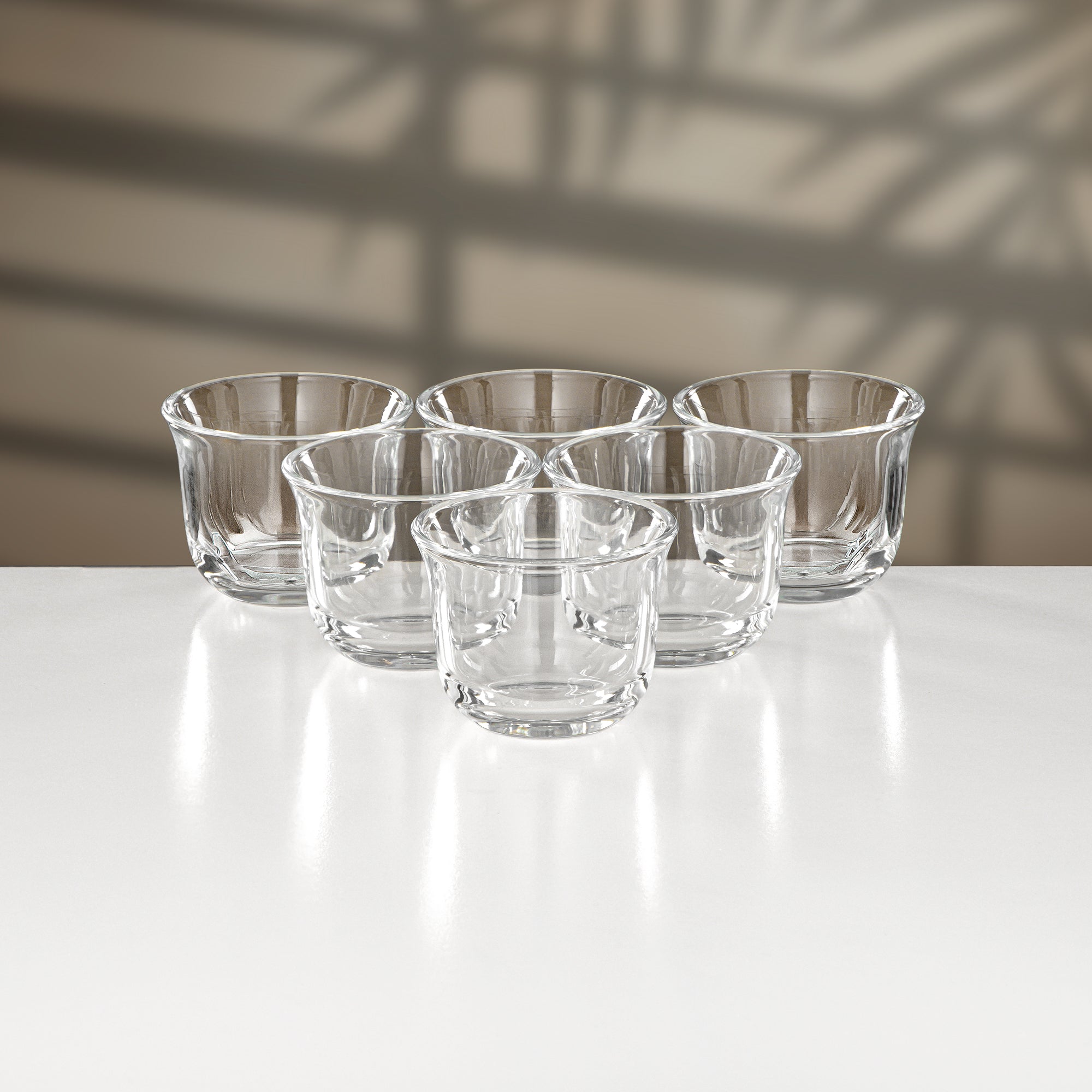 Almarjan 18 Pieces Tea & Cawa Cup Set, Matt Nickel & Dark Wood