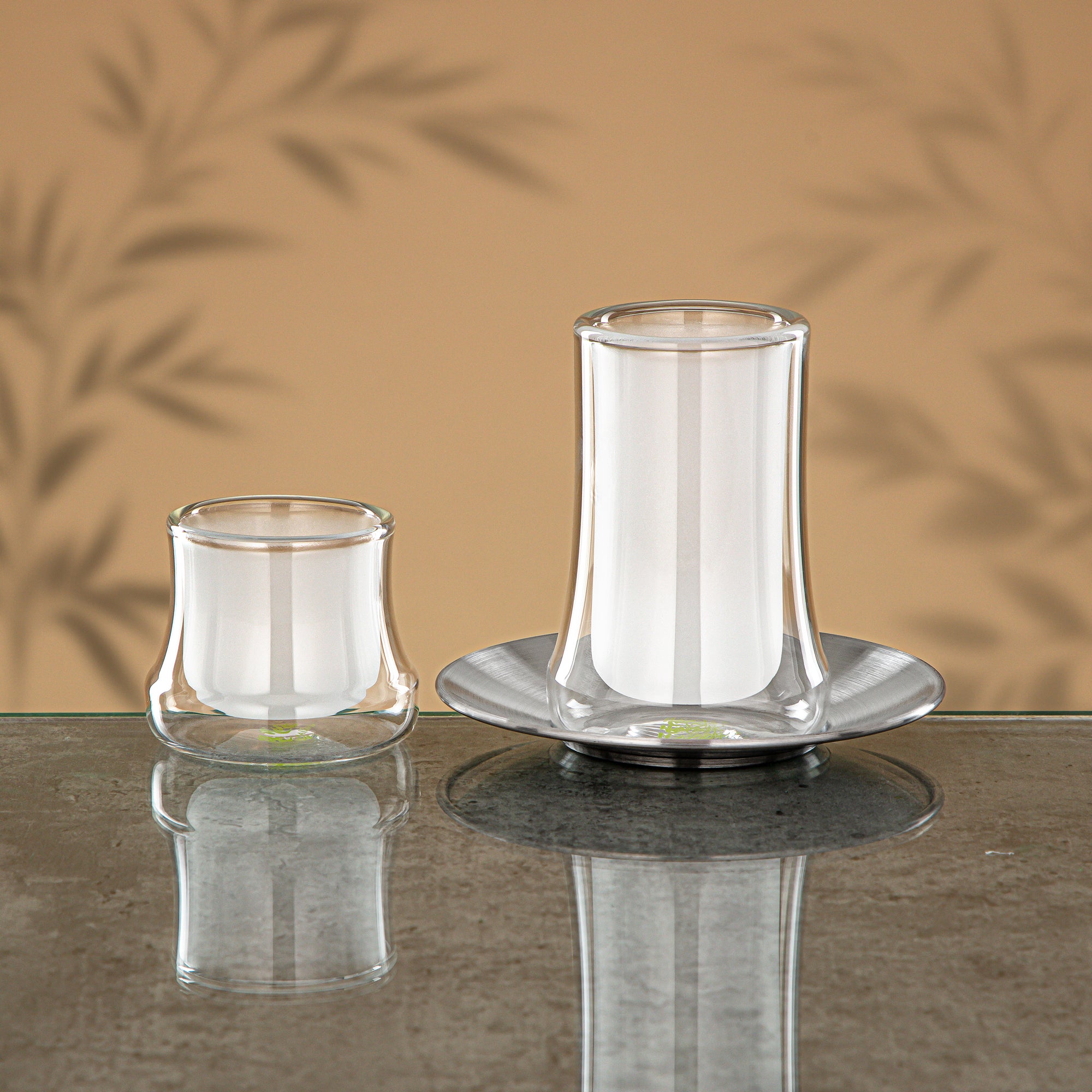 طقم شاي المرجان ١٨ قطعة أبيض وشفاف