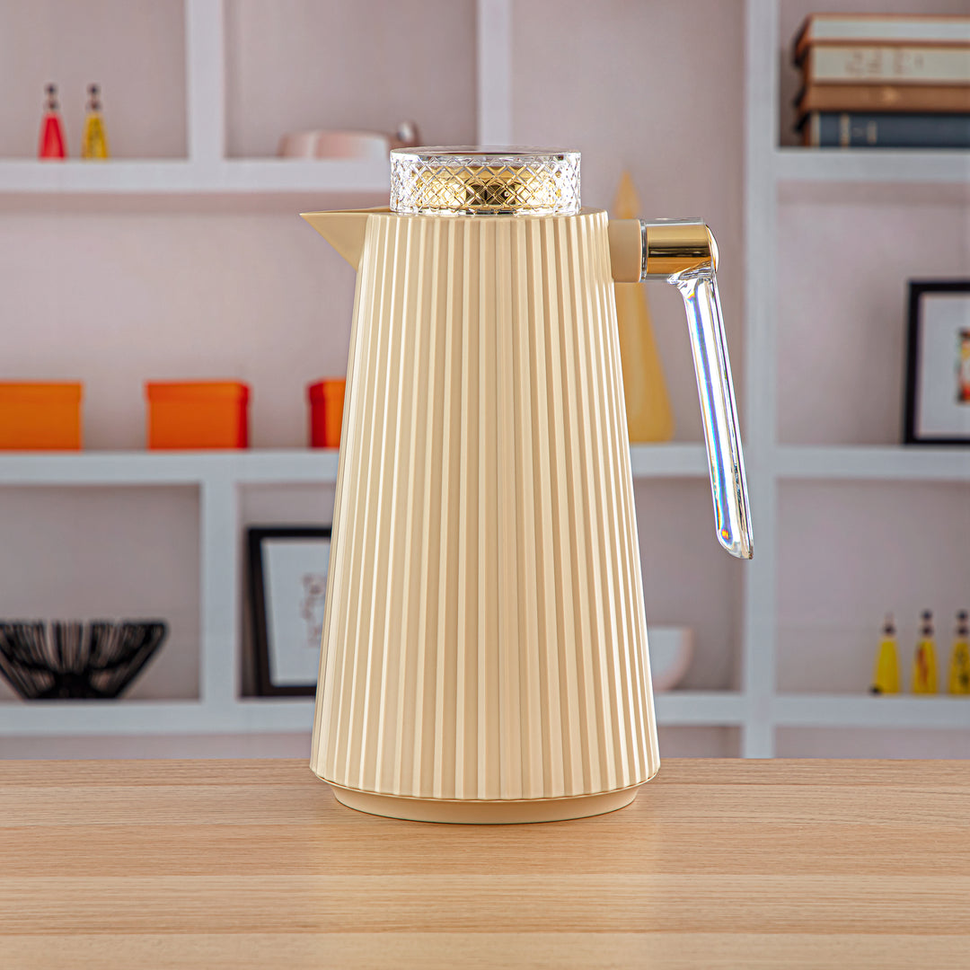 Almarjan 2 Pieces Vacuum Flask Set Beige - GT106-100/130 BG/G/TR