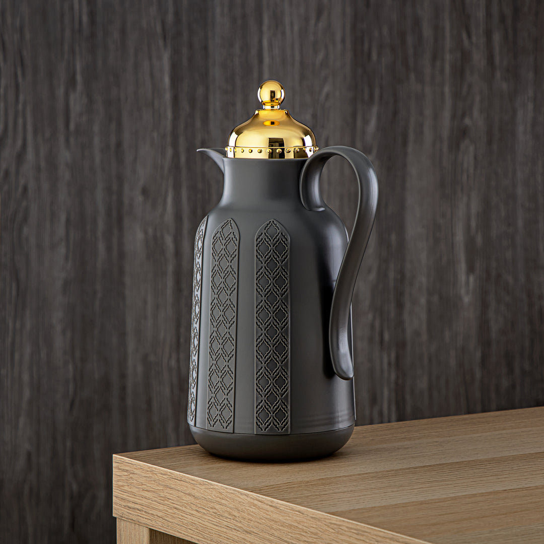 Almarjan 2 Pieces Vacuum Flask Set Pine Elephant Grey & Gold - GT110-070/100 EG/G