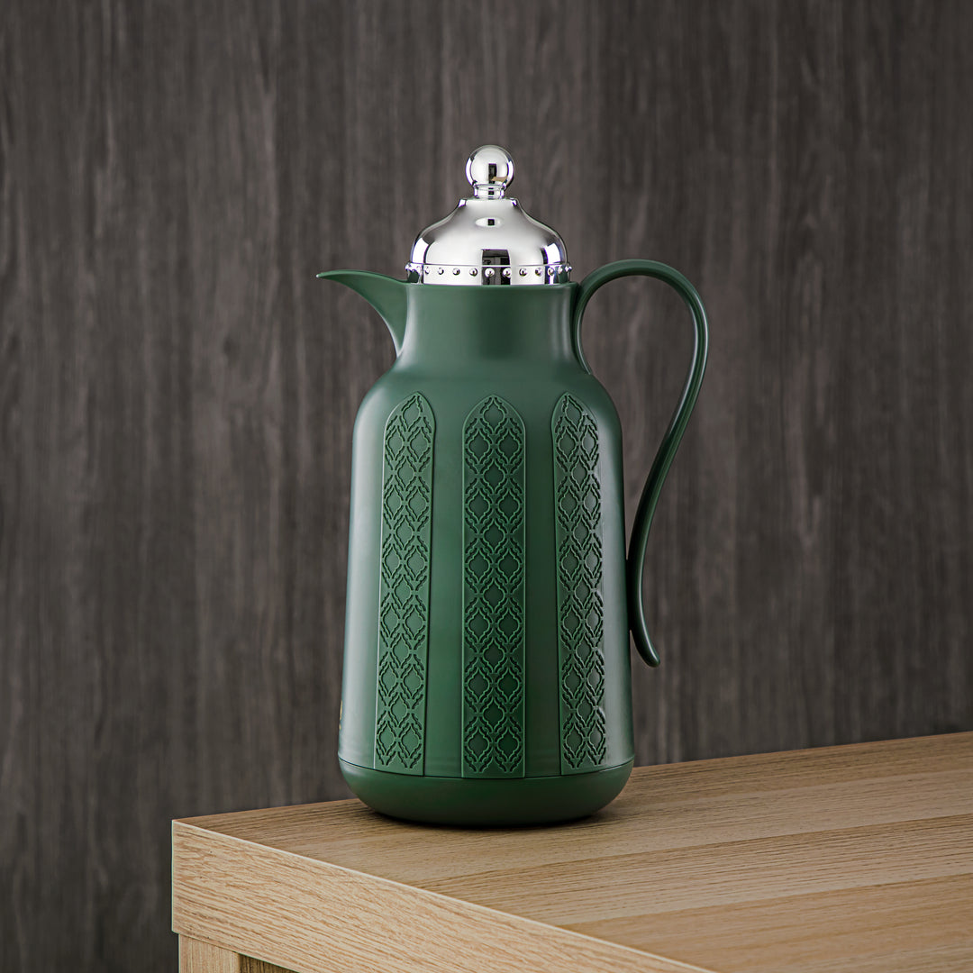 Almarjan 2 Pieces Vacuum Flask Set Sage Green & Silver - GT110-070/100 NGR/C