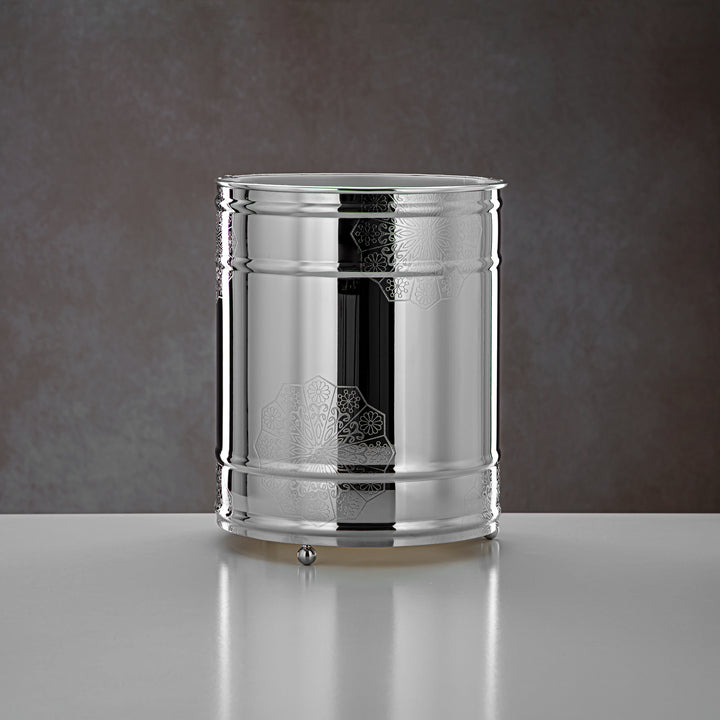 Almarjan 2 Pieces Dustbin & Tissue Box Set Chrome - HT2305019